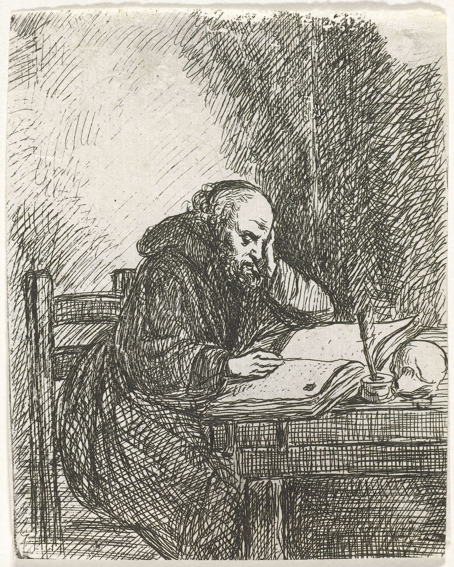 Lezende monnik by David van der (1804-1879) Kellen