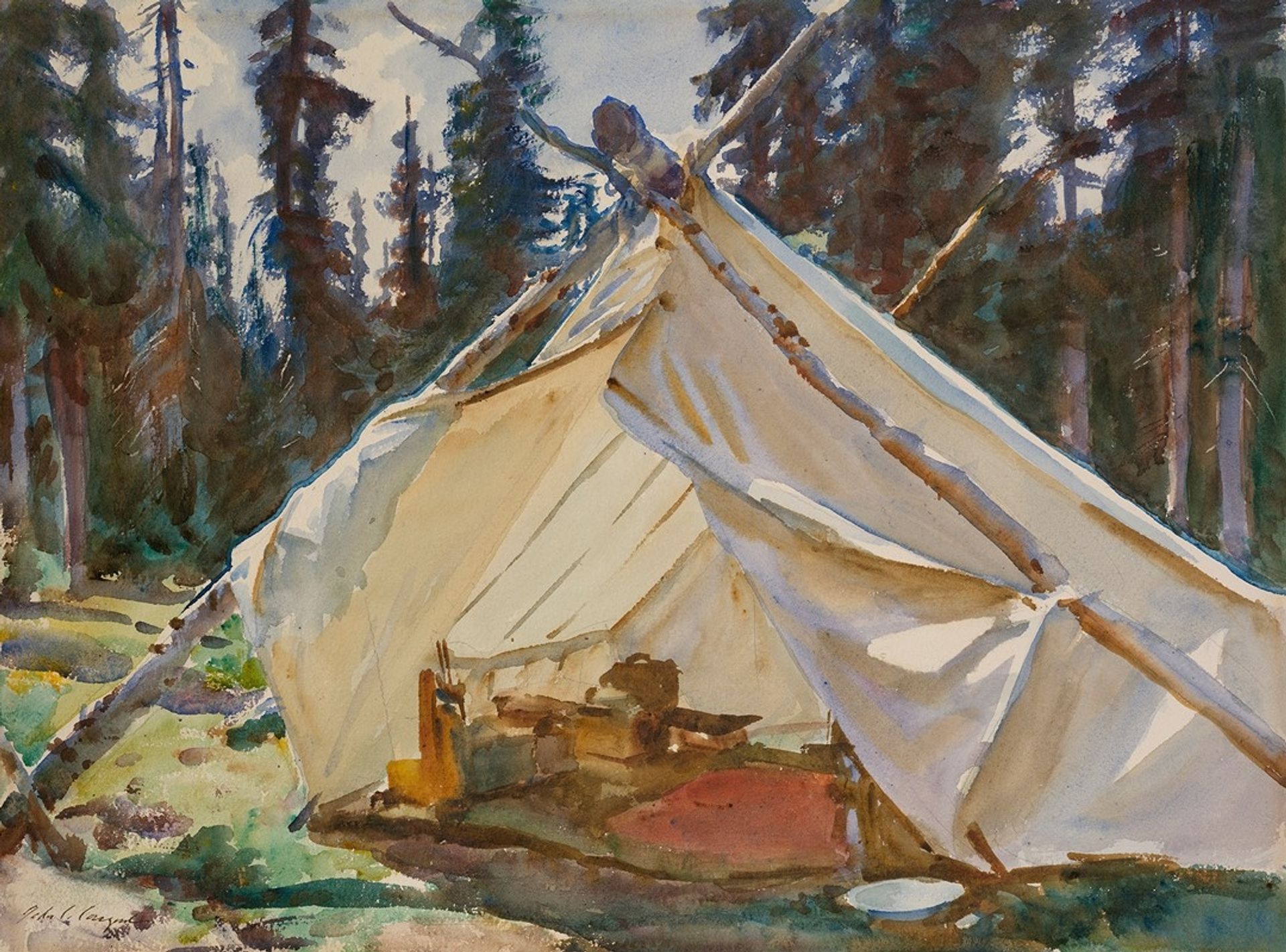 A Tent in the Rockies by John Singer Sargent