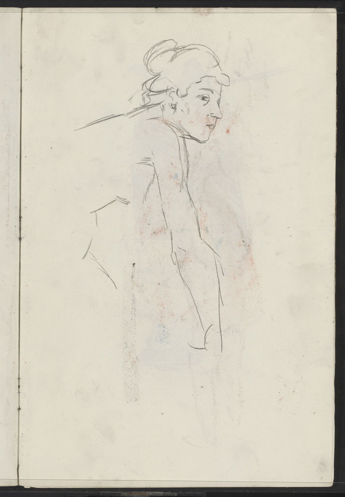 Vrouwelijk naakt, steunend op haar armen by Isaac Israels