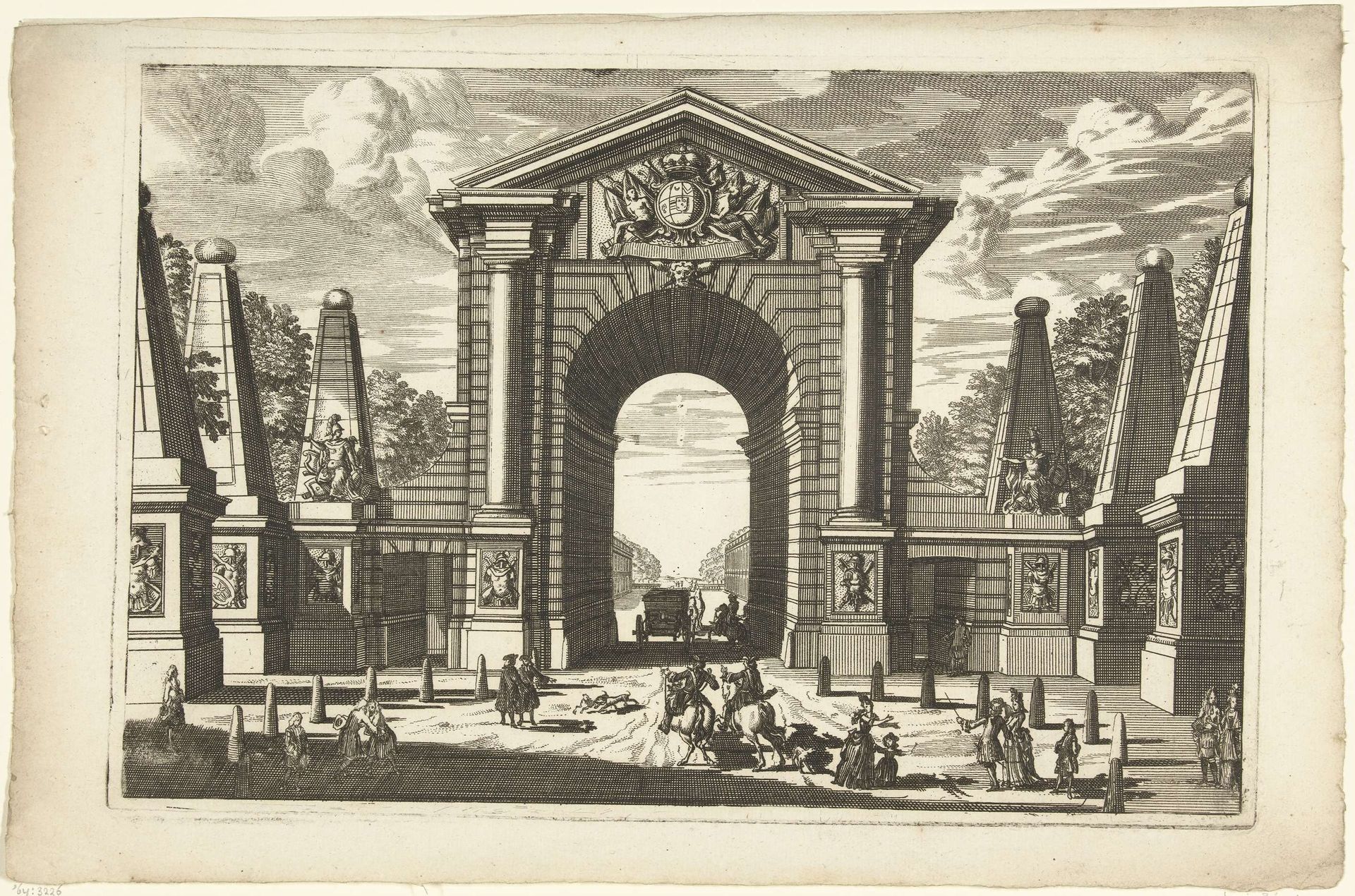 Stadspoort in de vorm van een triomfboog van de Toscaanse orde by Anonymous
