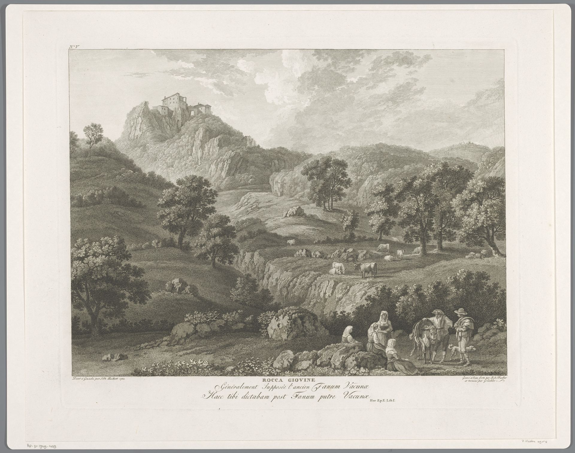 Gezicht op Roccagiovine by Balthasar Anton Dunker