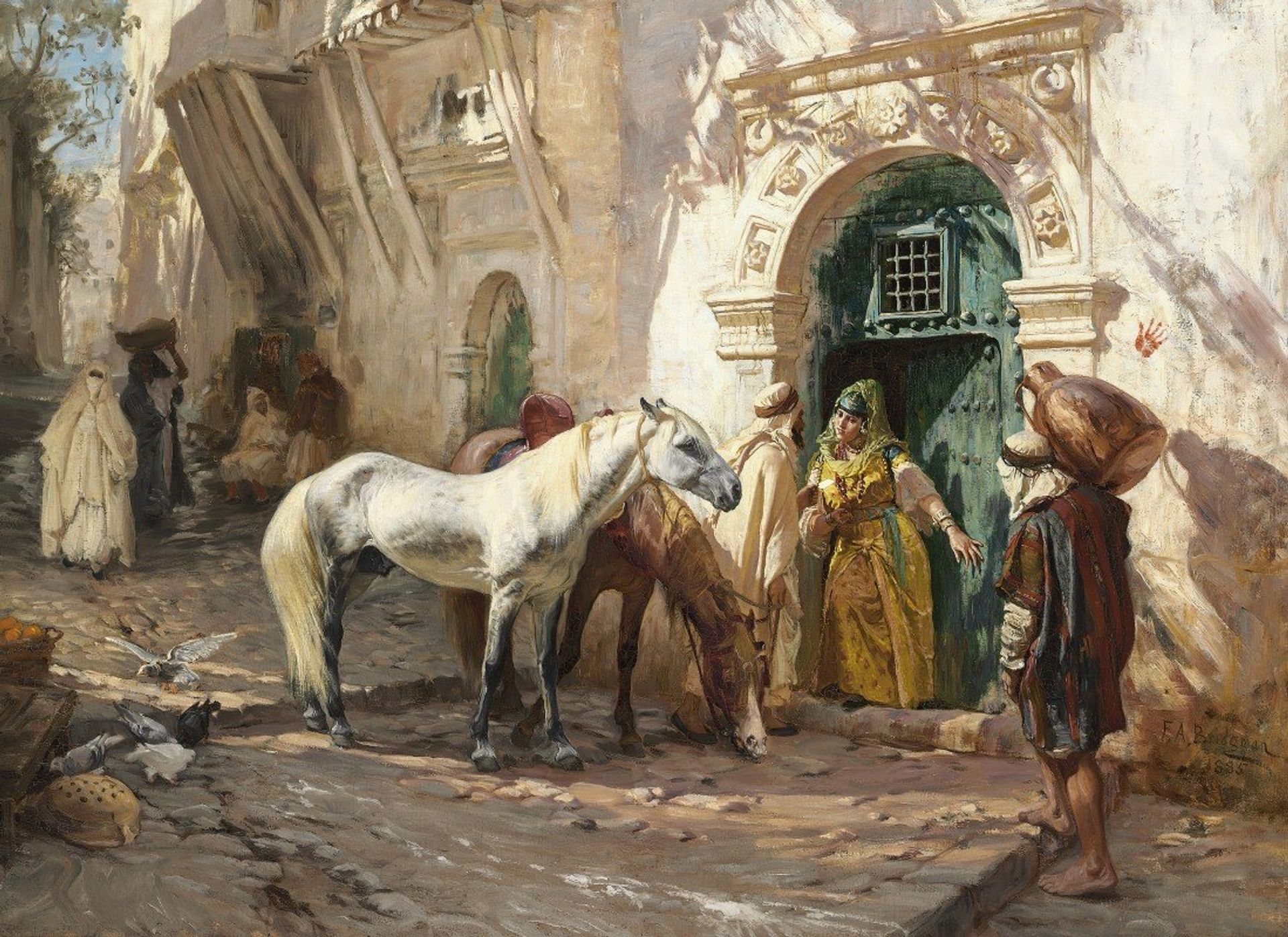 Scène prise au Maroc by Frederick Arthur Bridgman