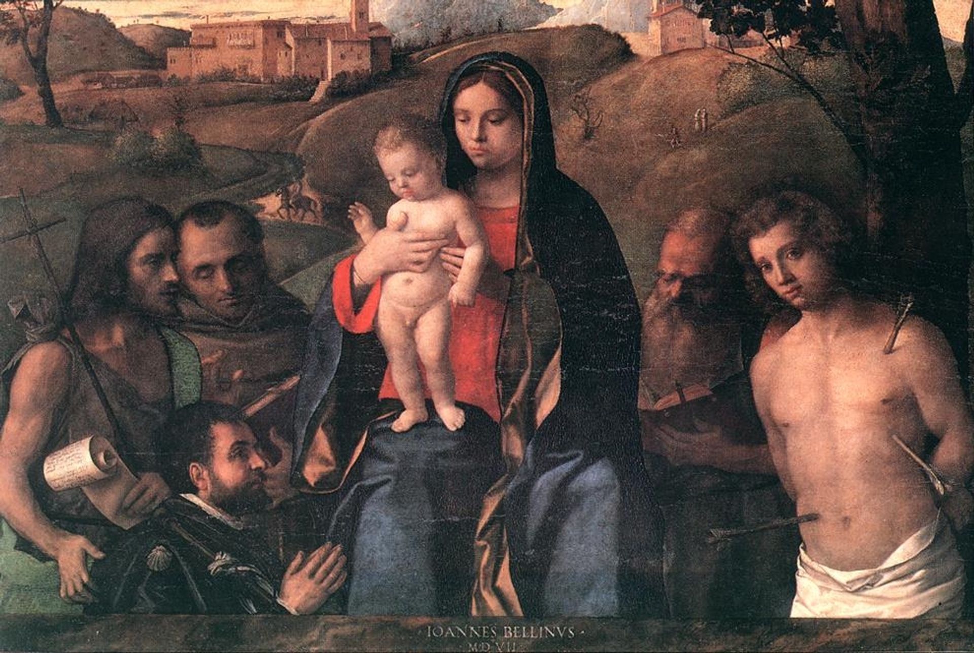 Madonna and Child with Saints and a Donor by Giovanni Bellini