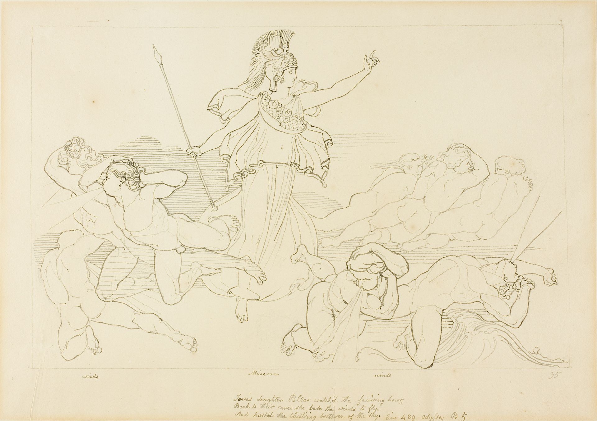Athena and the Winds by John Flaxman