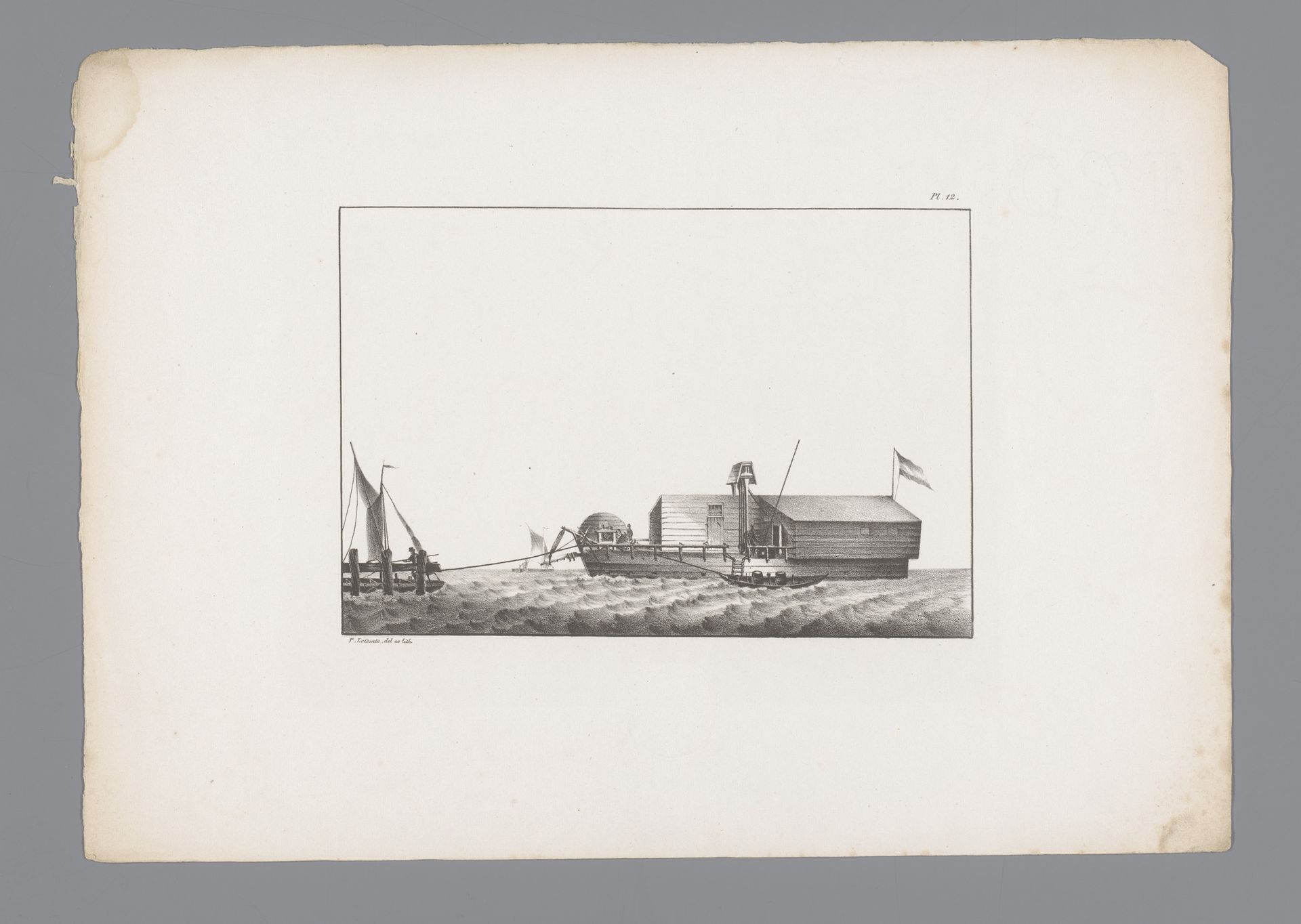 Moddermolen bij Amsterdam by Pieter le Comte