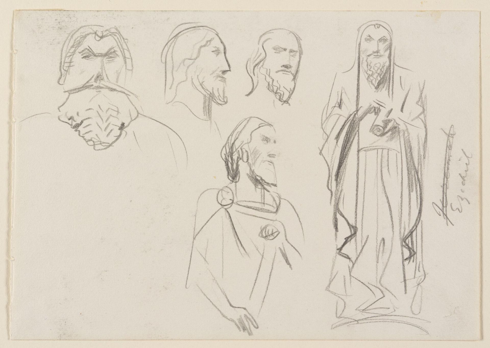 Five Studies of Ezekiel, Amiens, France by John Singer Sargent