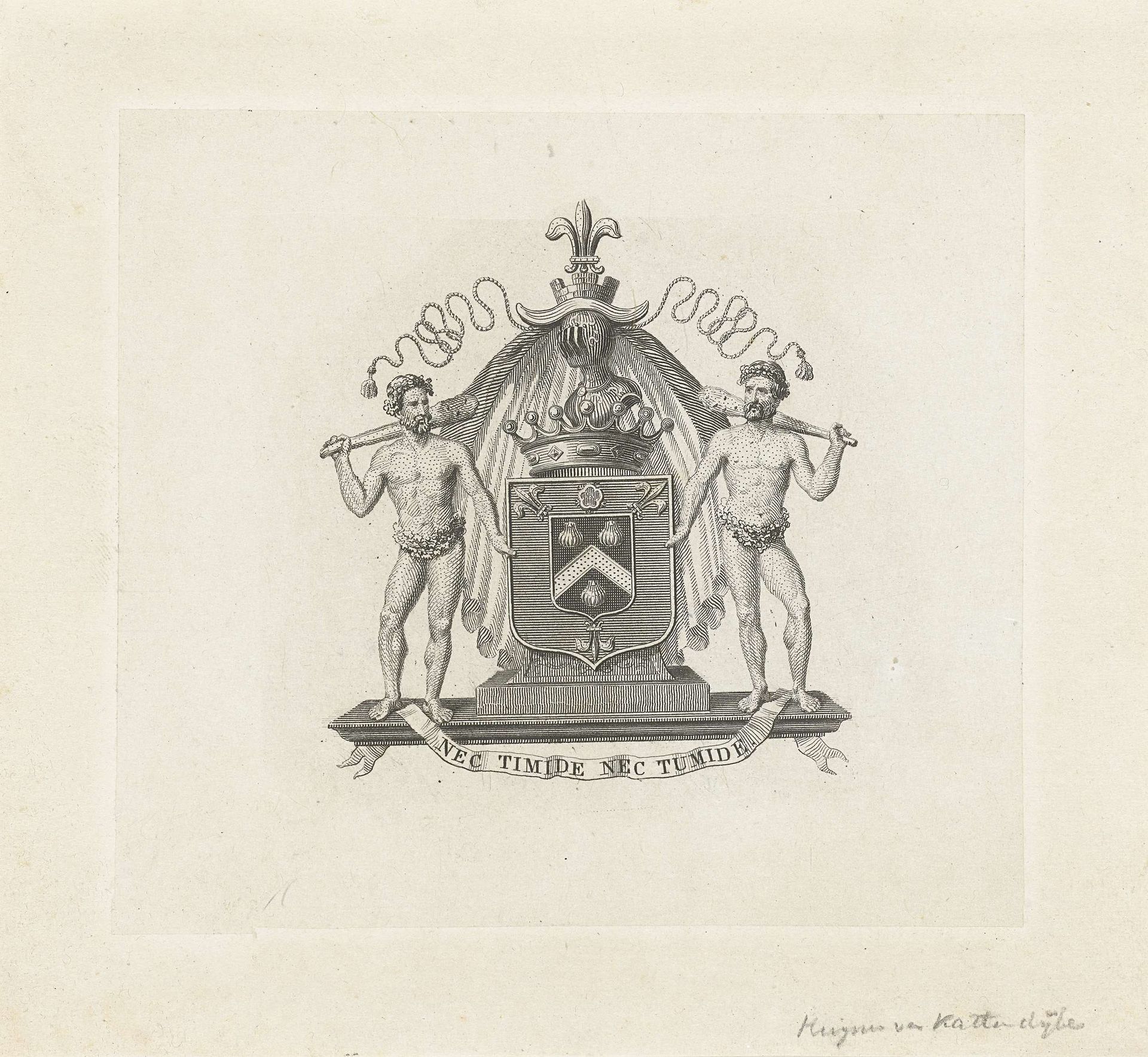 Wapen van de Zeeuwse familie Huyssen van Kattendijke by Henricus Wilhelmus Couwenberg