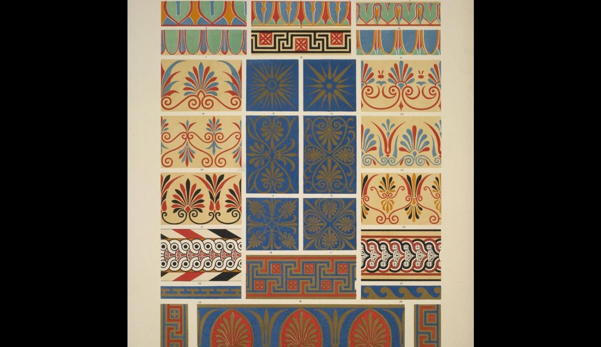 Greek no. 8. Painted Greek ornaments from the temples and tombs in Greece and Sicilty by Owen Jones