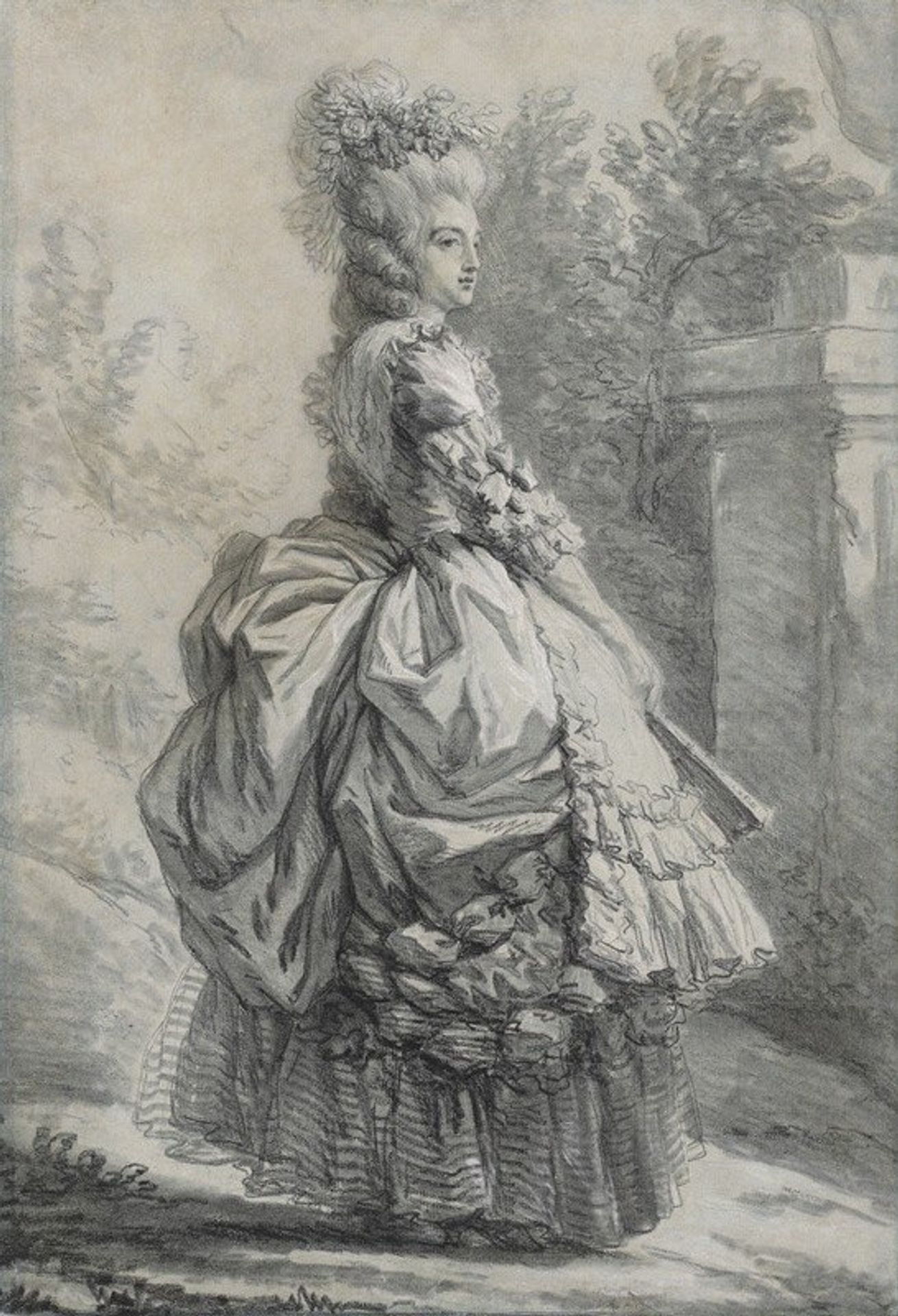Marie Antoinette in a Park by Elisabeth Louise Vigée Le Brun