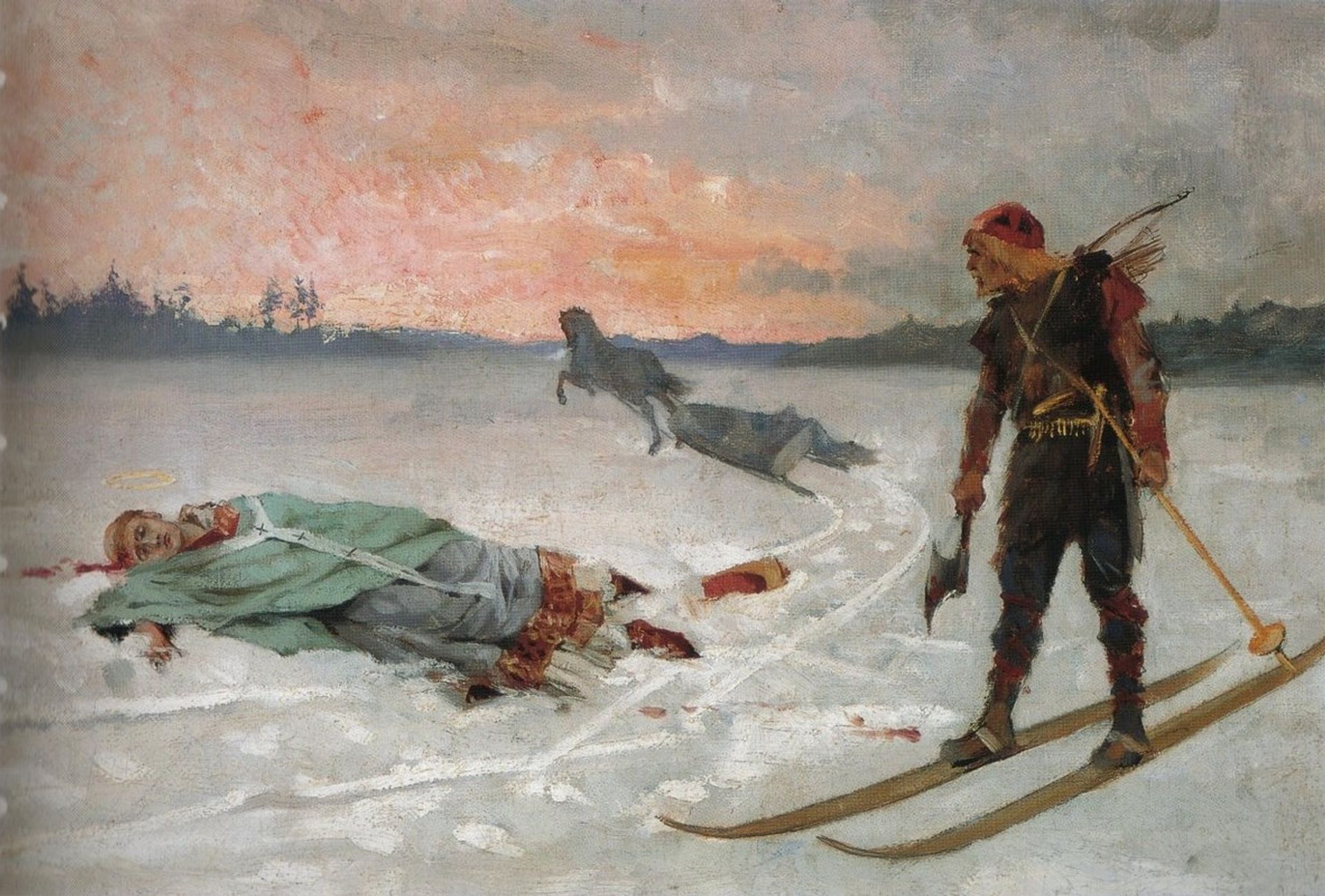 Bishop Henry killed by Lalli by Albert Edelfelt