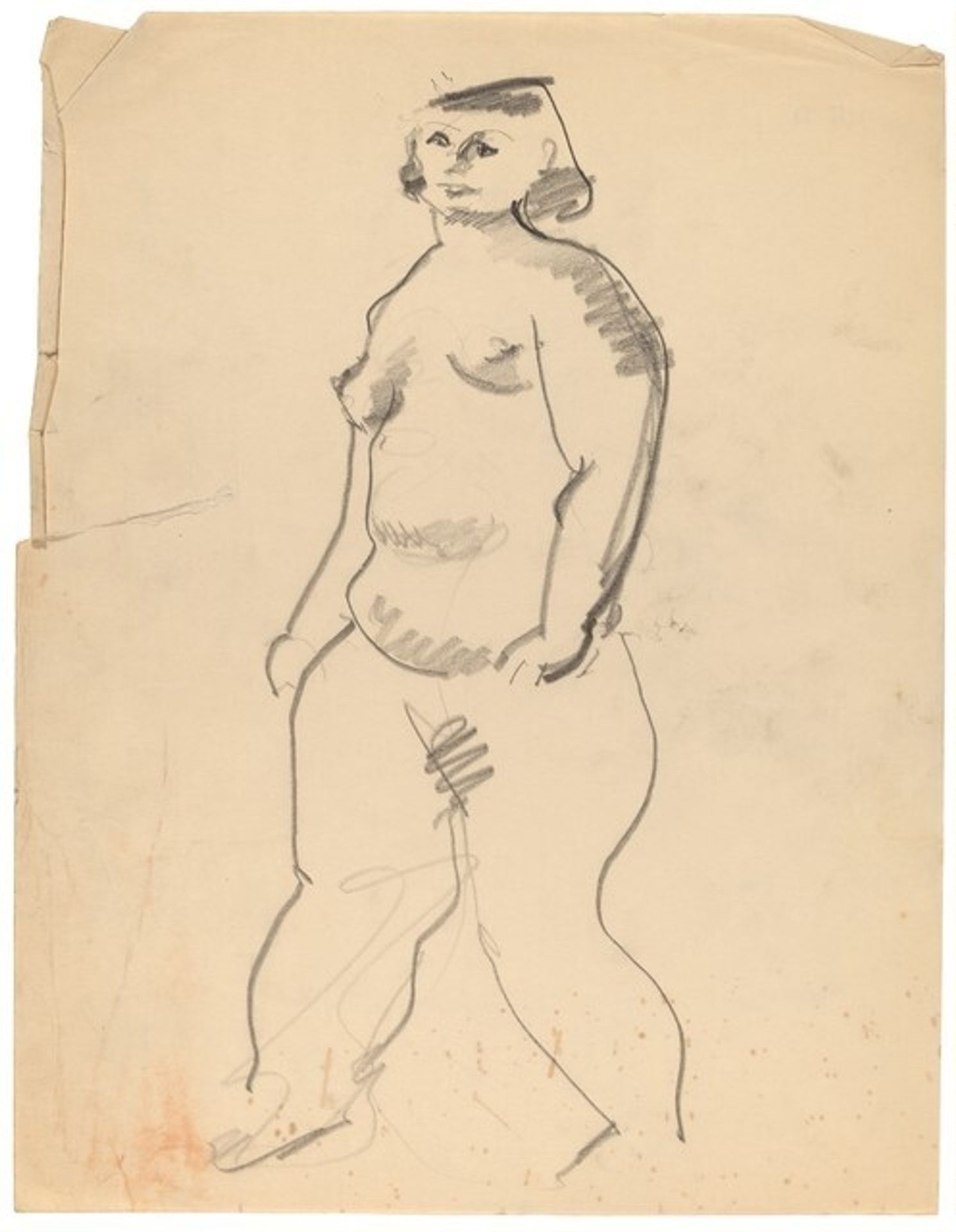 Standing Nude Turned to the Left, Arms at Side by Mark Rothko