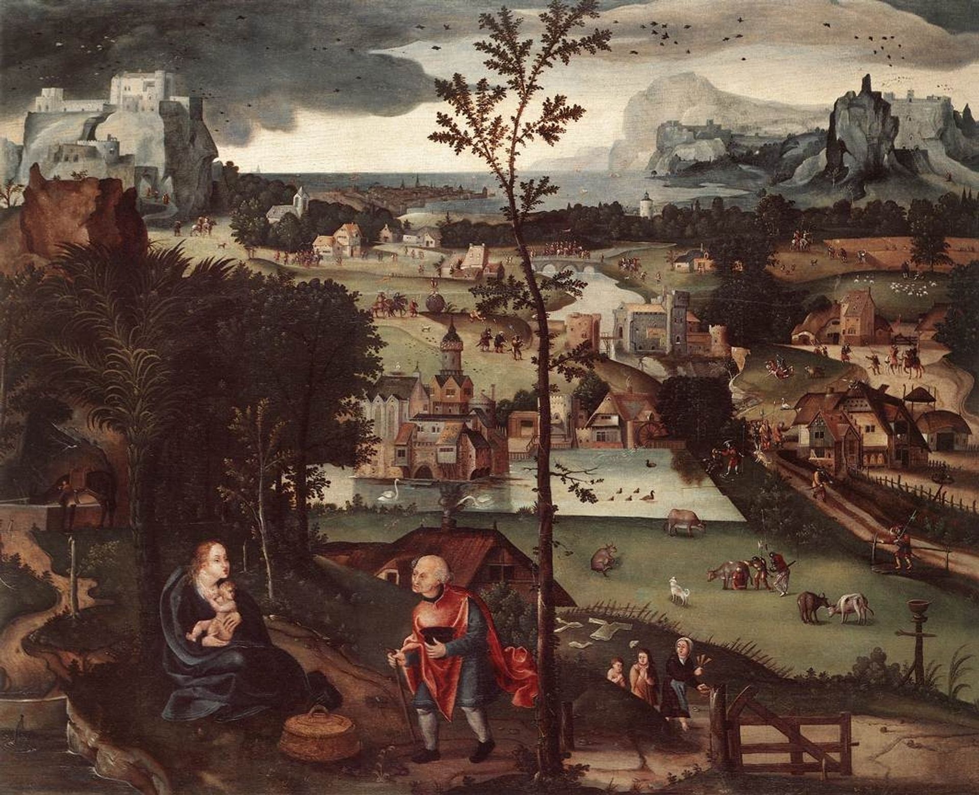 Landscape with the Rest on the Flight by Joachim Patinir