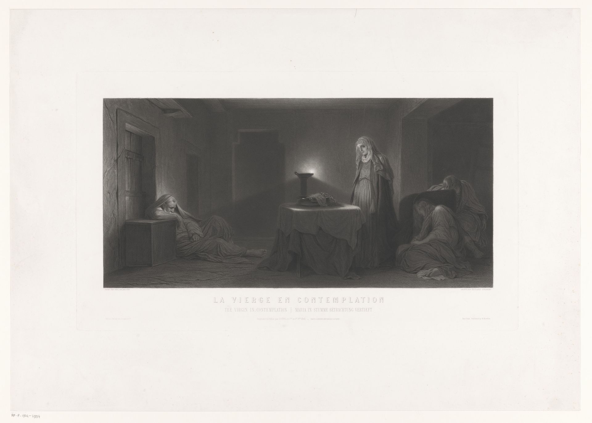 Contemplerende Maagd Maria by Edouard Girardet