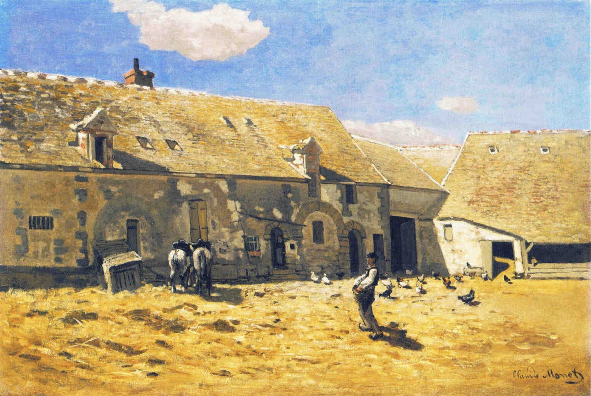 Farmyard at Chailly by Claude Monet