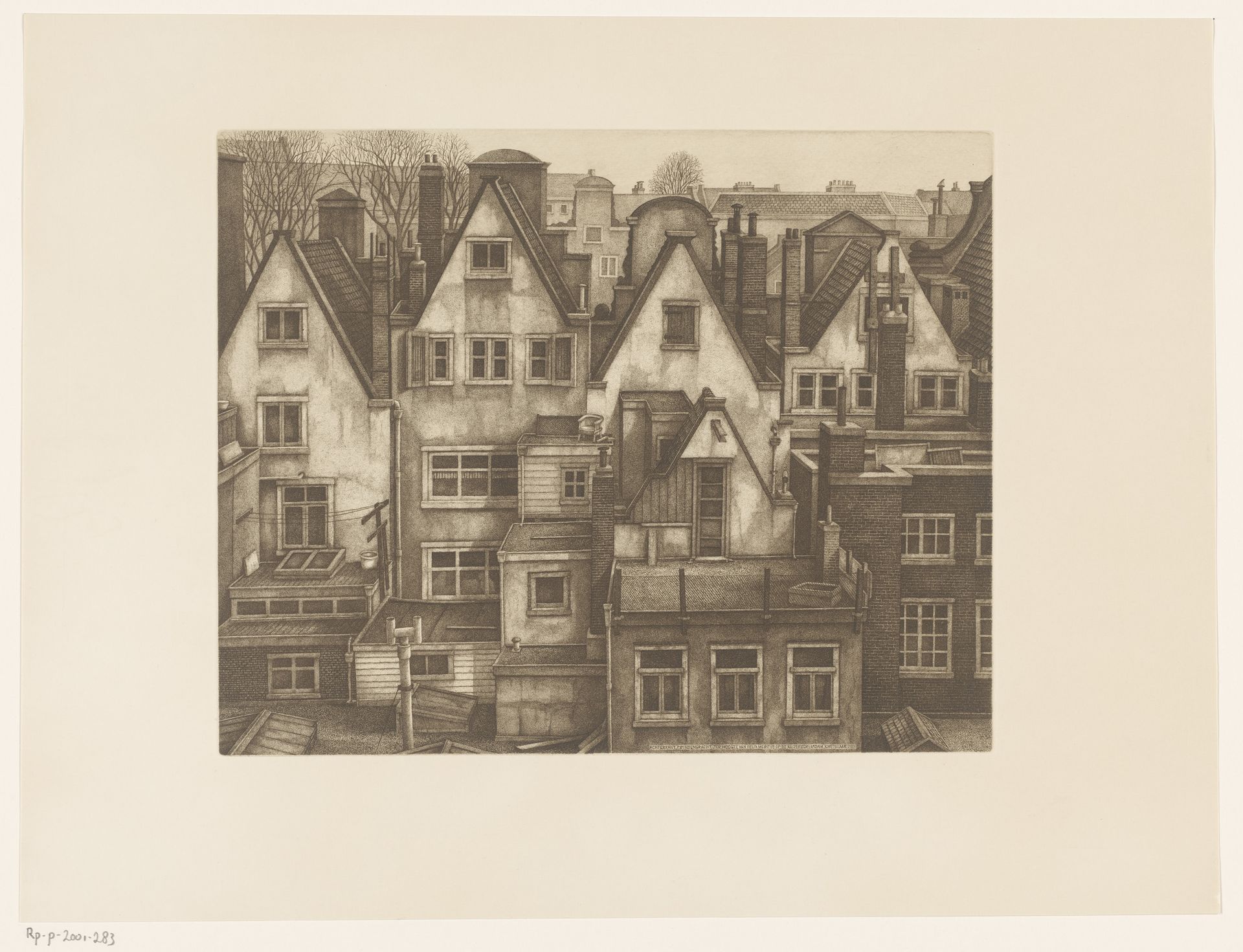 Achterkant Prinsengracht, ter hoogte van Felix Meritis op de Keizersgr. A'dam by Karel Wetselaar
