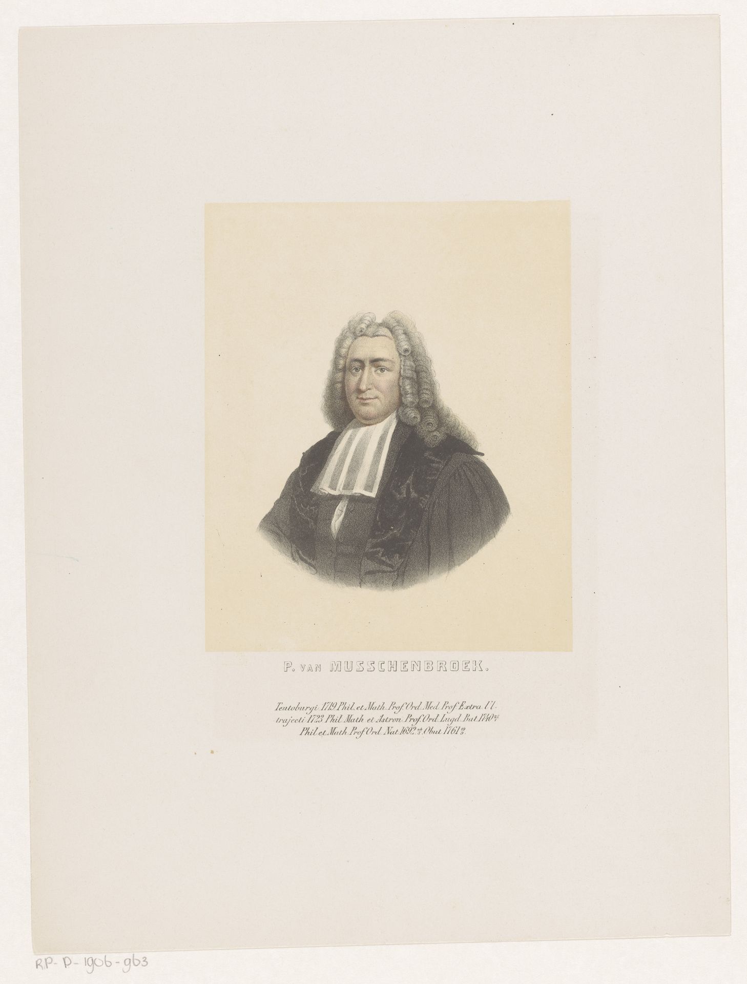 Portret van Petrus van Musschenbroek by Leendert (I) Springer