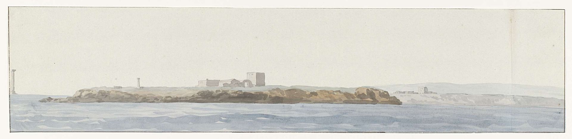 Gezicht op de Capo della Colonna by Louis Ducros