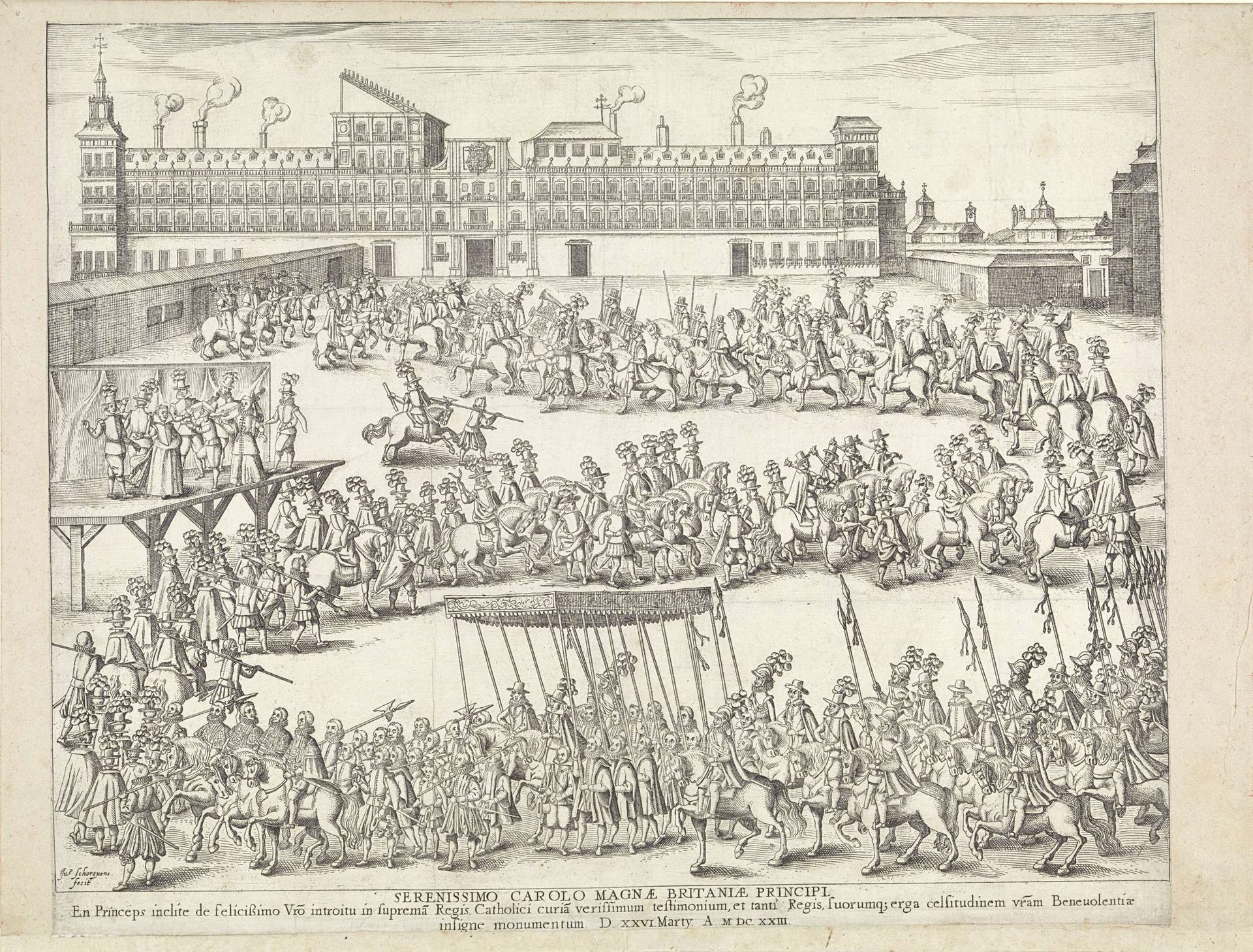 Intocht van Karel I (koning van Engeland) te Madrid, 1623 by Jan Schorkens