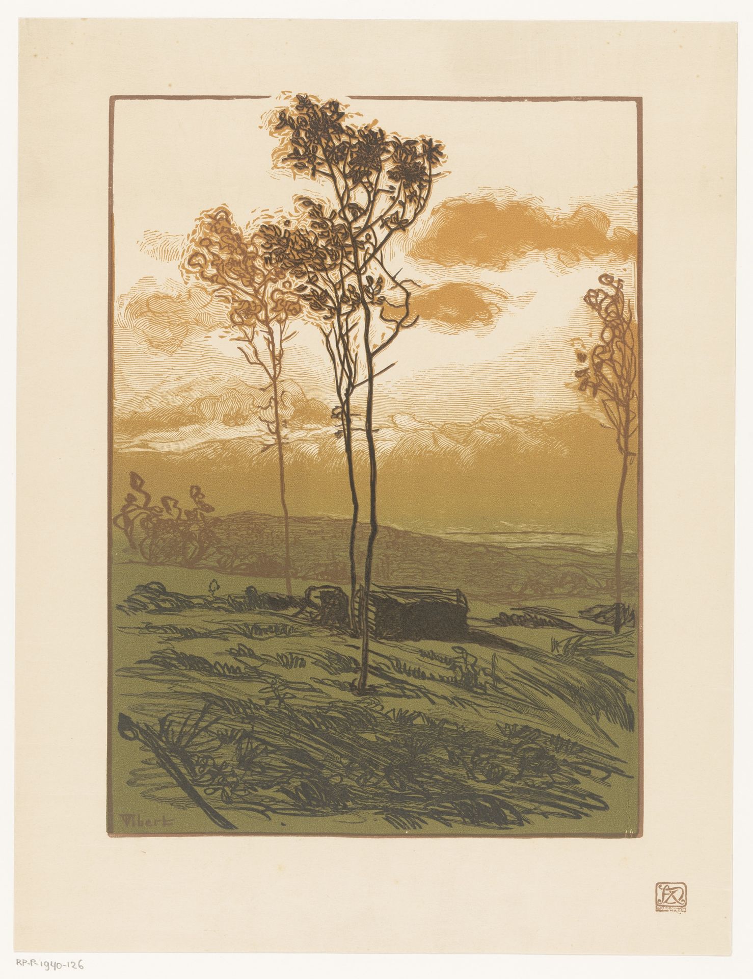 Landschap by Pierre-Eugène Vibert