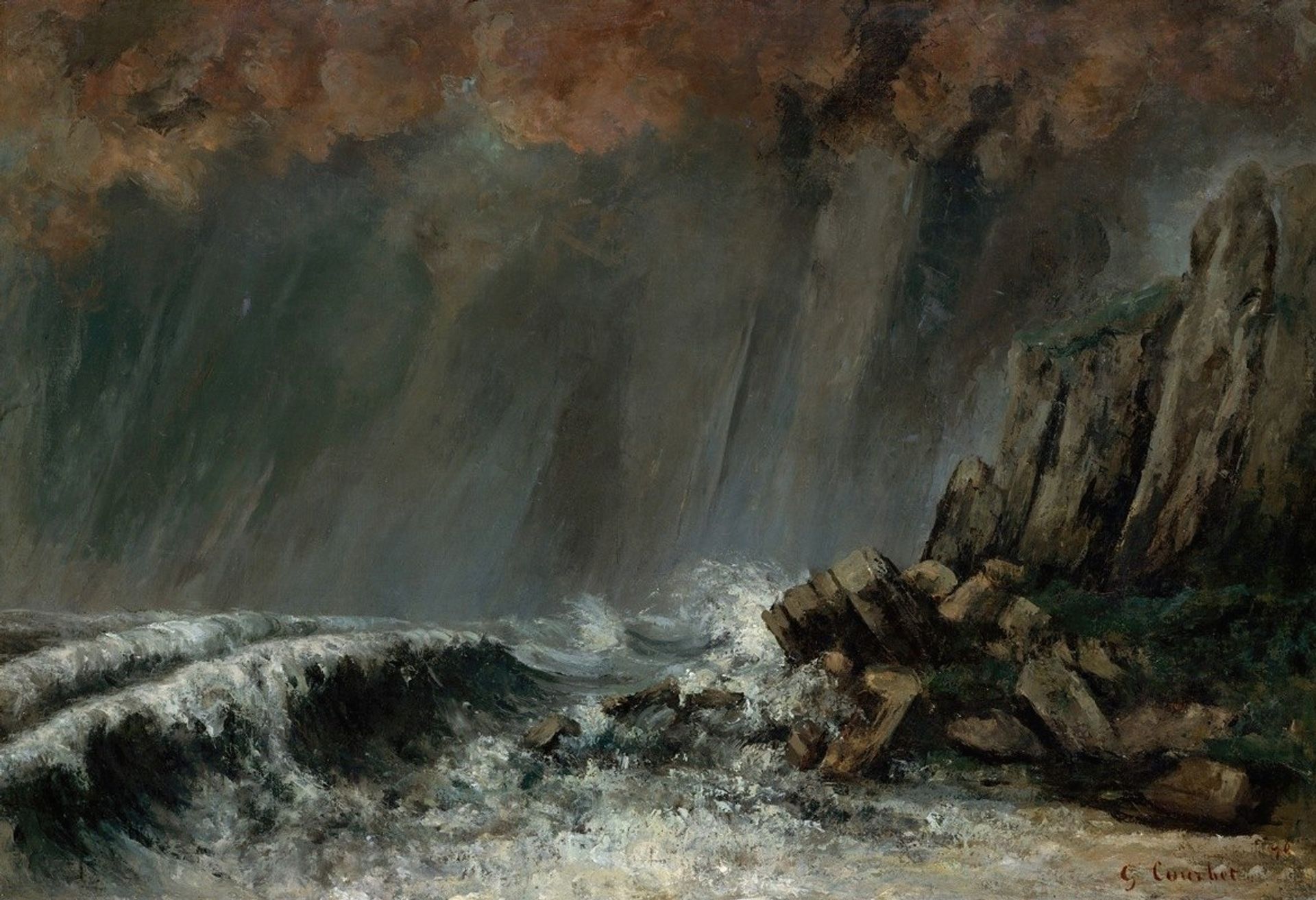 Marine; The Waterspout by Gustave Courbet