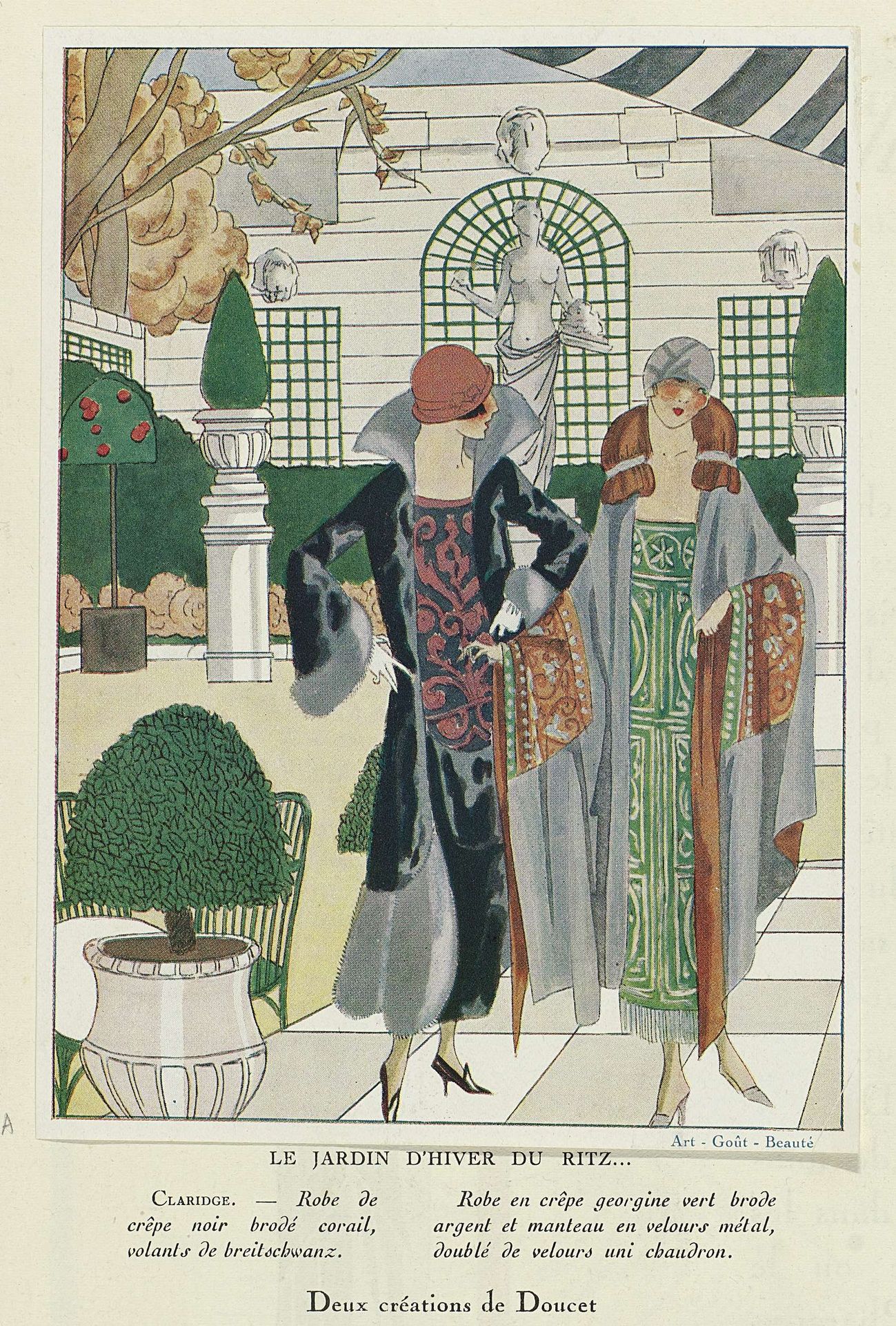 Art - Goût - Beauté, Feuillets de l' élégance féminine, Janvier 1924, No. 41, 4e Année, p. 6: Le Jardin d'Hiver du Ritz (...) by Anonymous