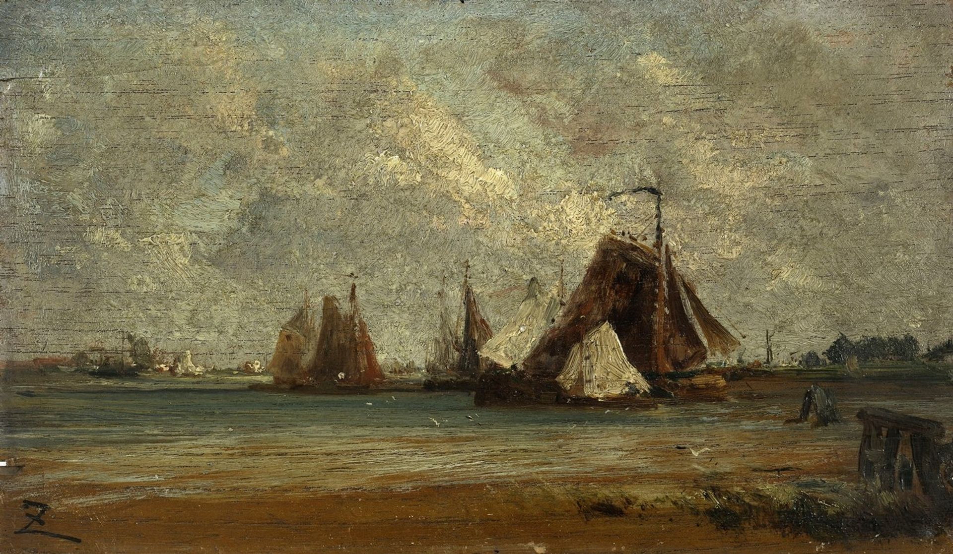 Les sloops de pêche by Félix Ziem