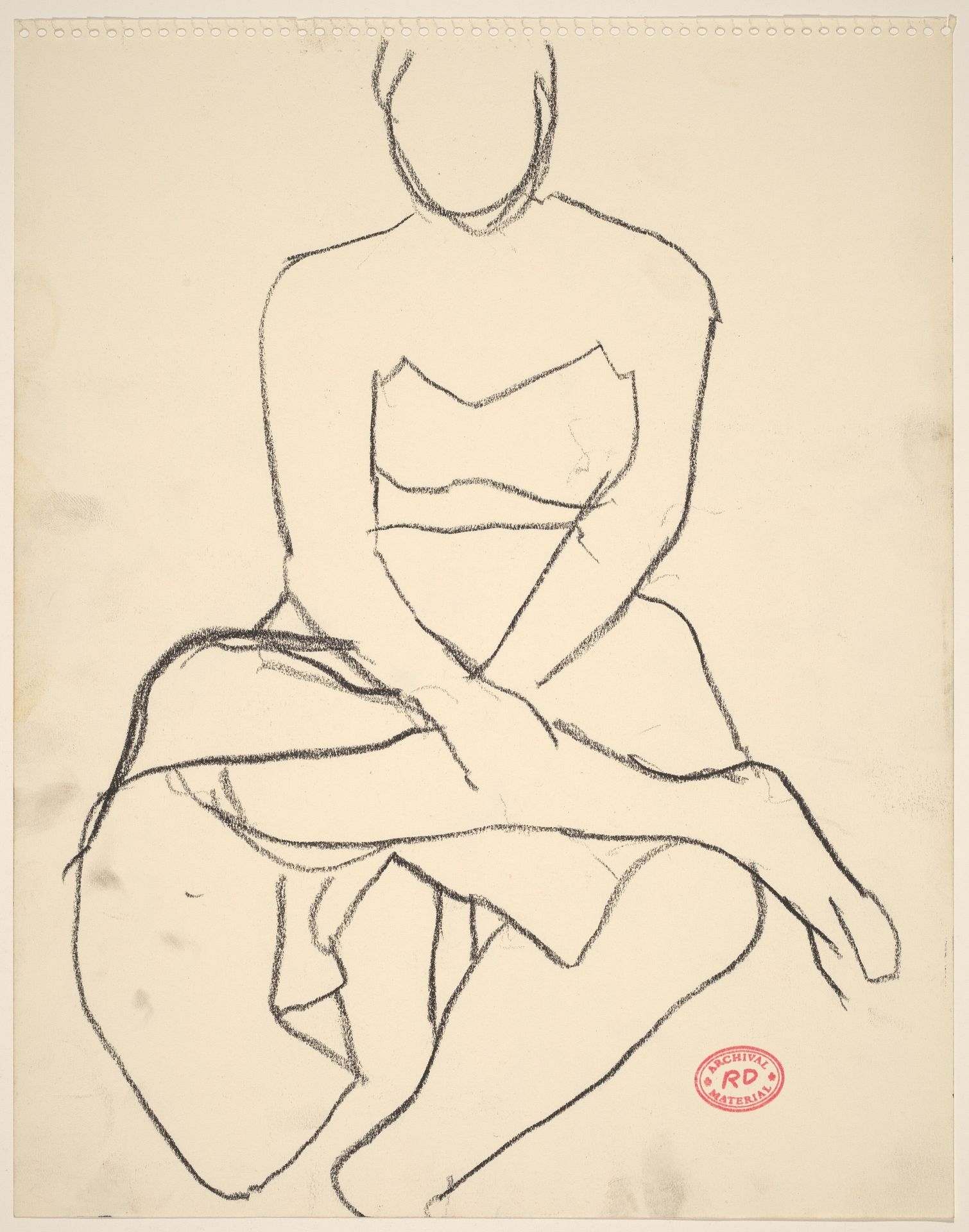 Untitled [model in skirt seated with her legs crossed] by Richard Diebenkorn