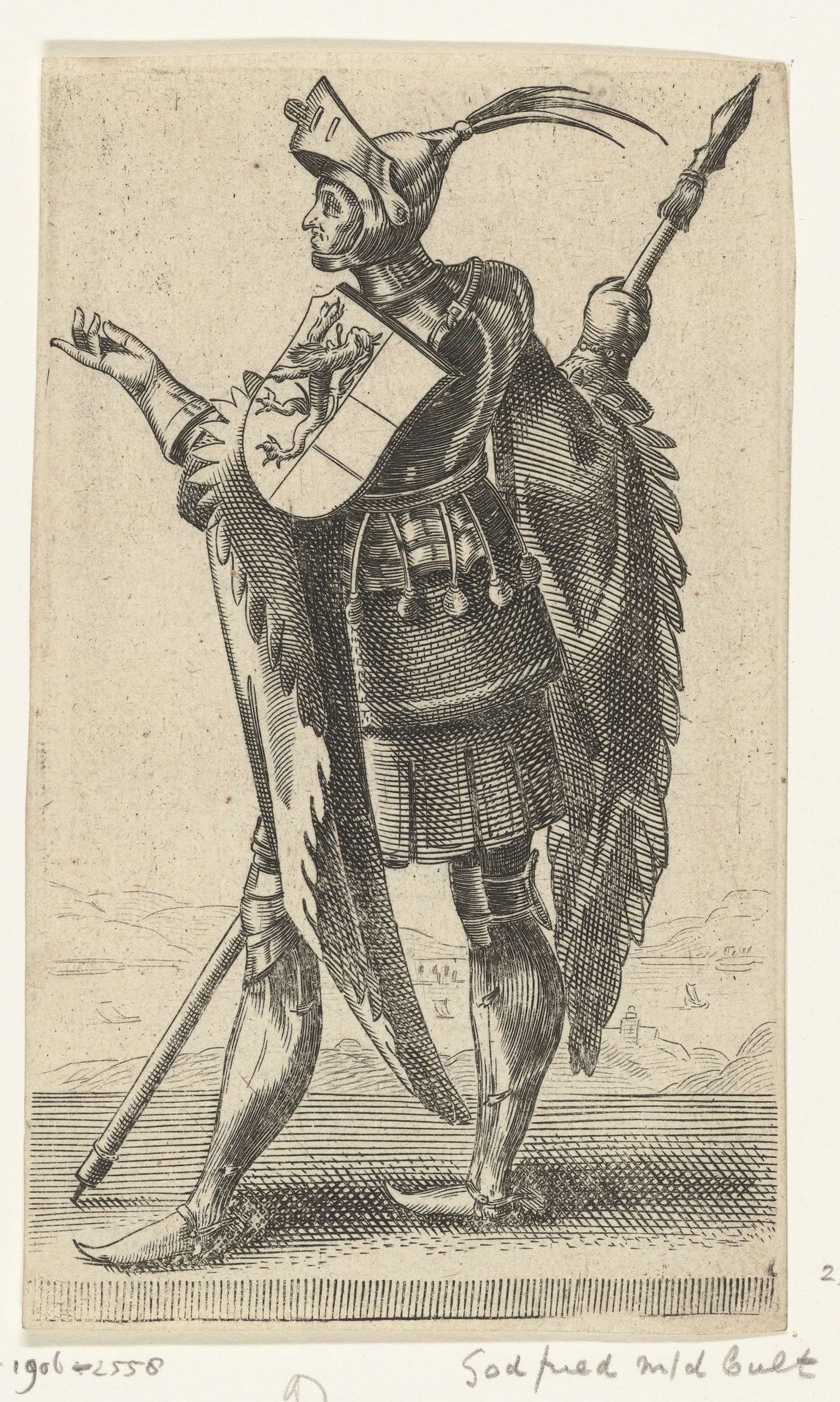 Portret van Godfried III met de Bult, hertog van Neder-Lotharingen by Adriaen Matham