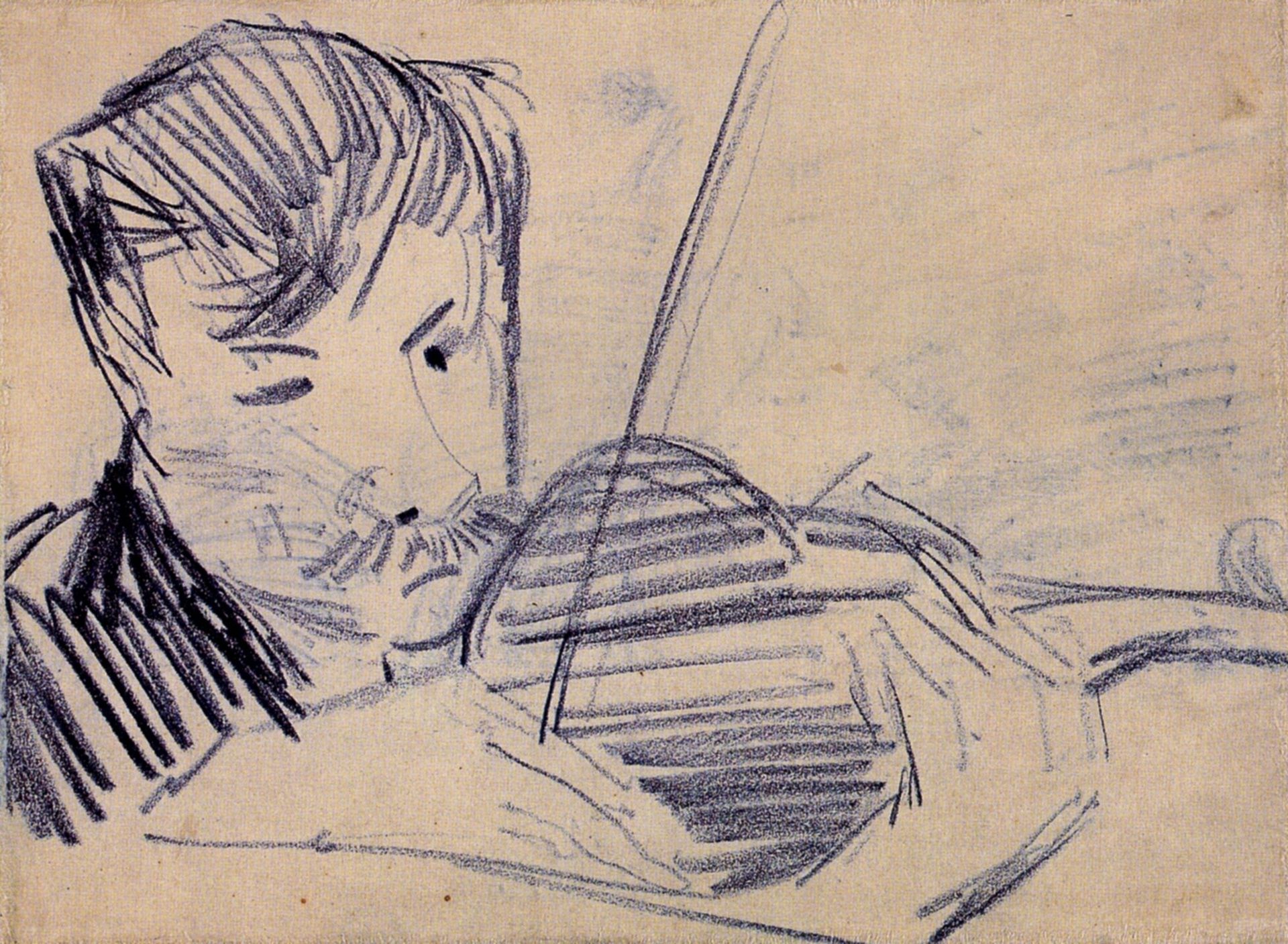 Violinist Seen from the Front by Vincent van Gogh