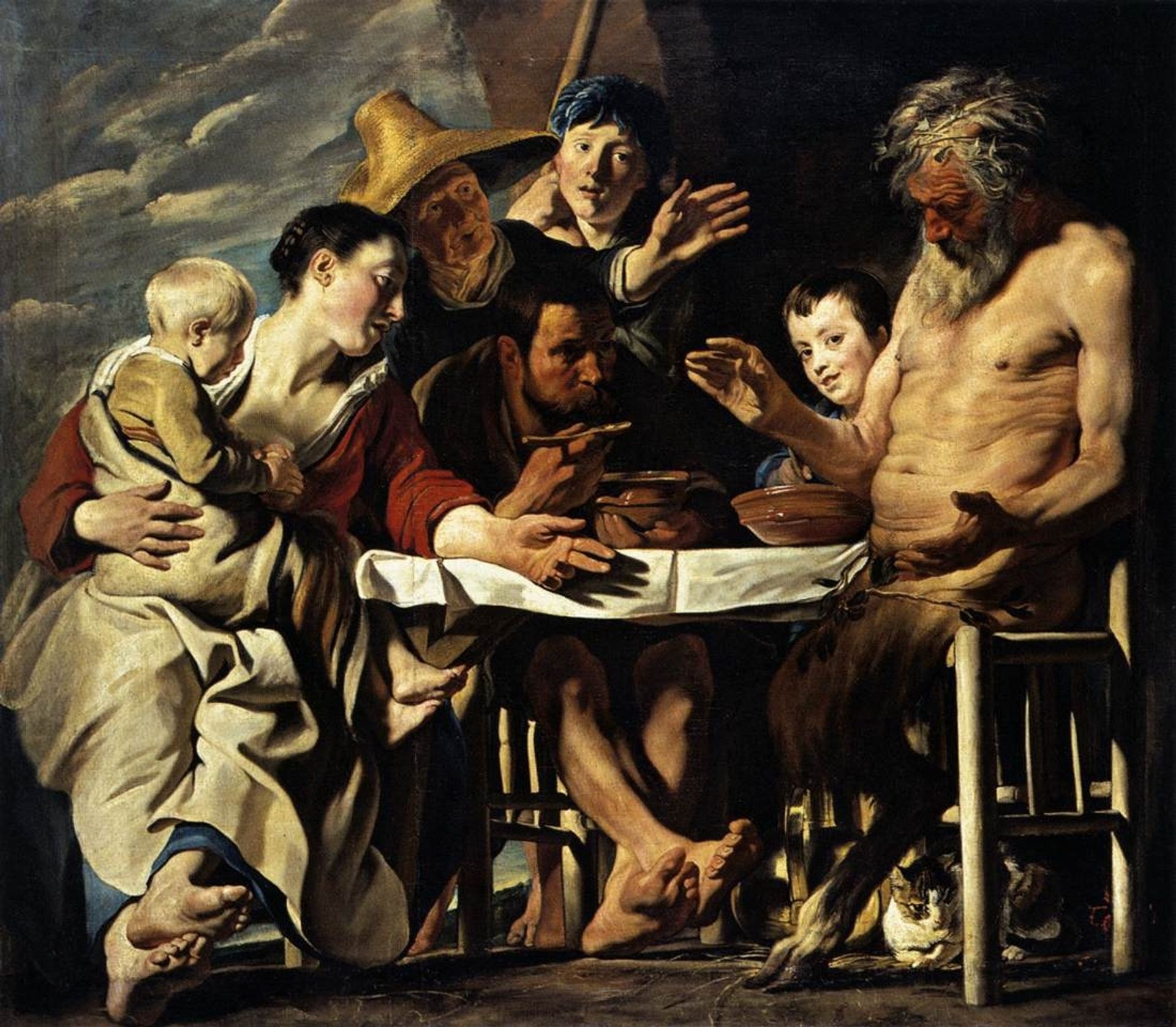 The Satyr with the Peasants by Jacob Jordaens