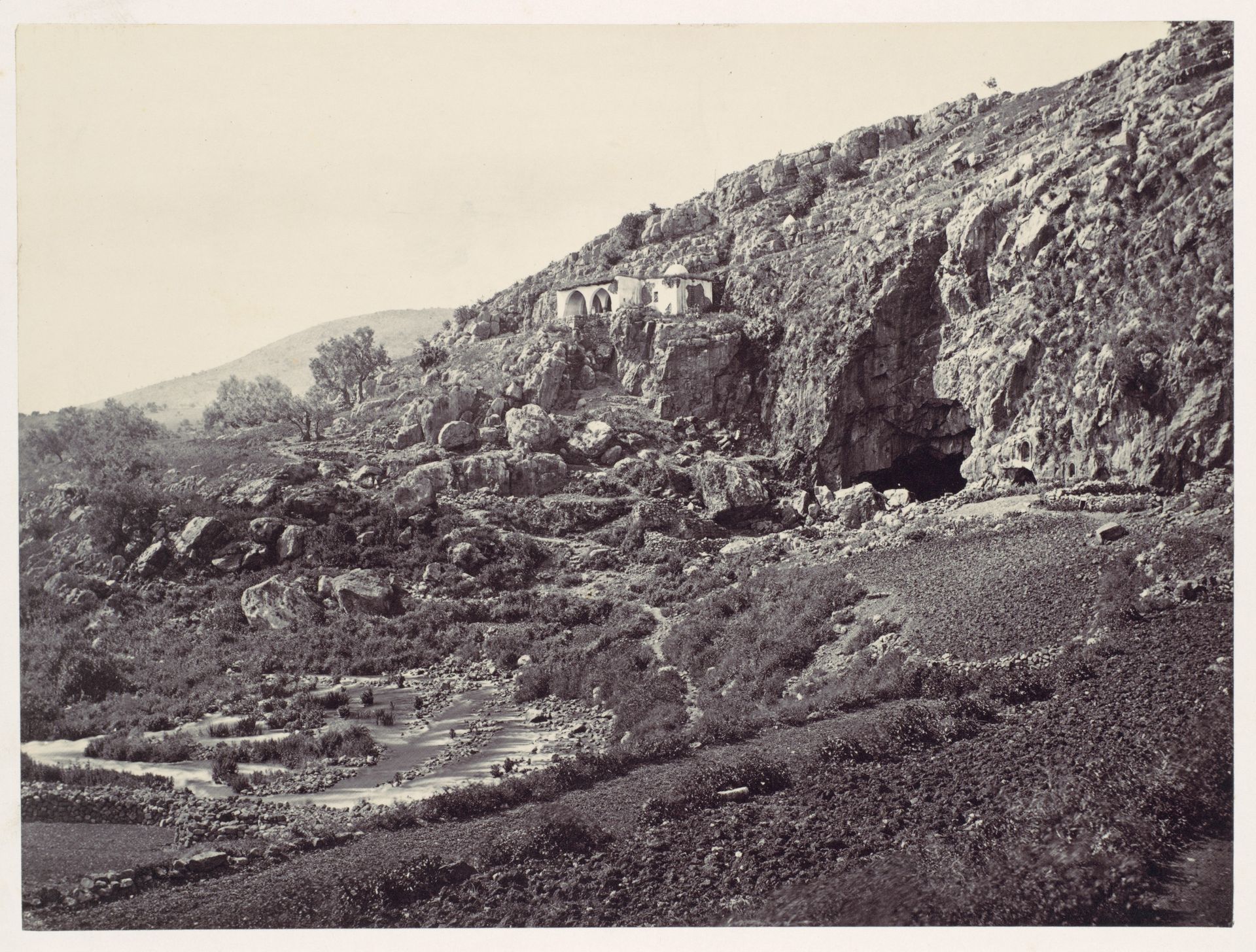 Principal Source of the Jordan, Flowing From a Cave Near Banias, Near the Site of the Northern City of Dan, the Frontier Town of Israel by Francis Frith