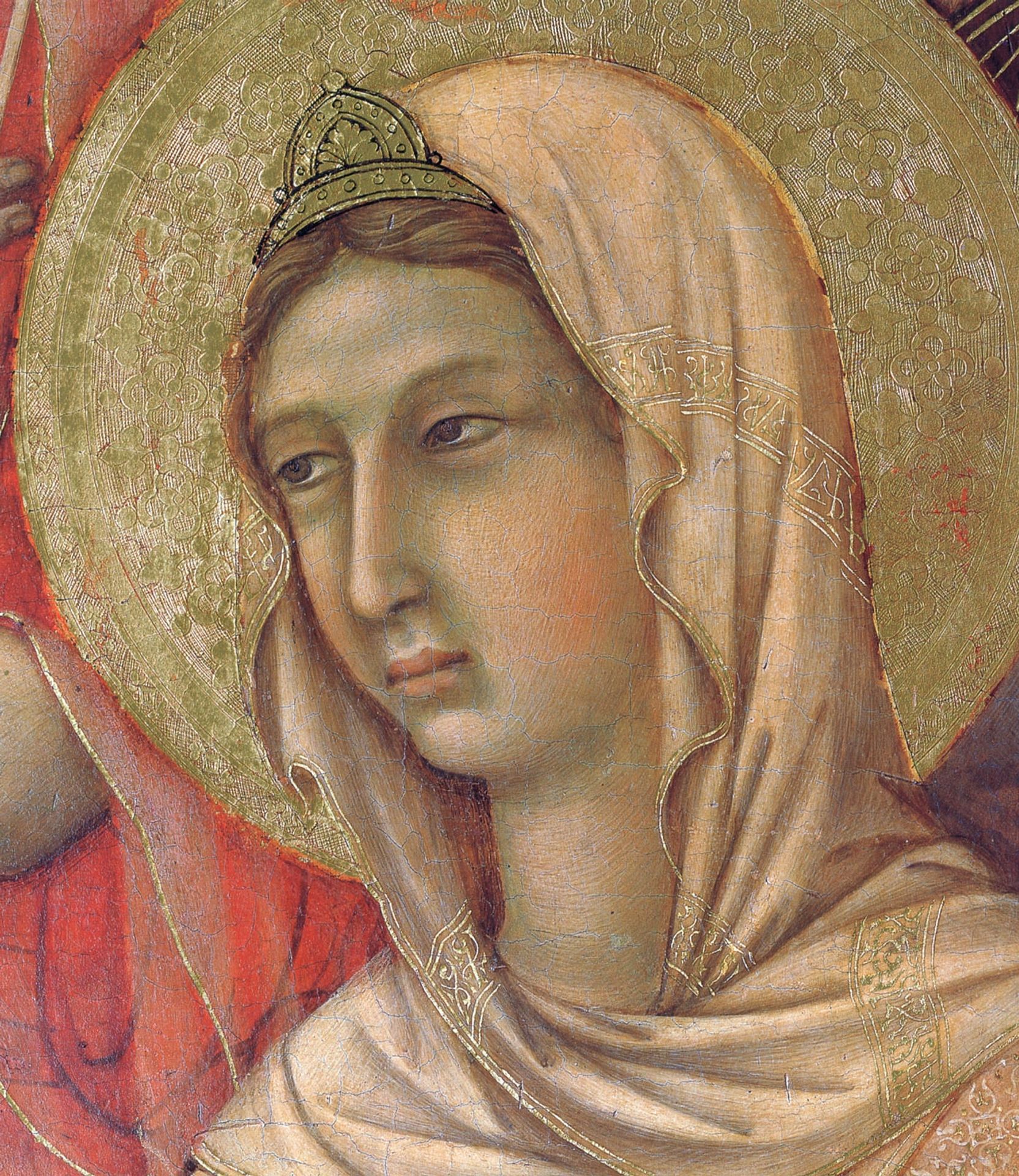 Madonna and Child on a throne (Front side fragment) by Duccio
