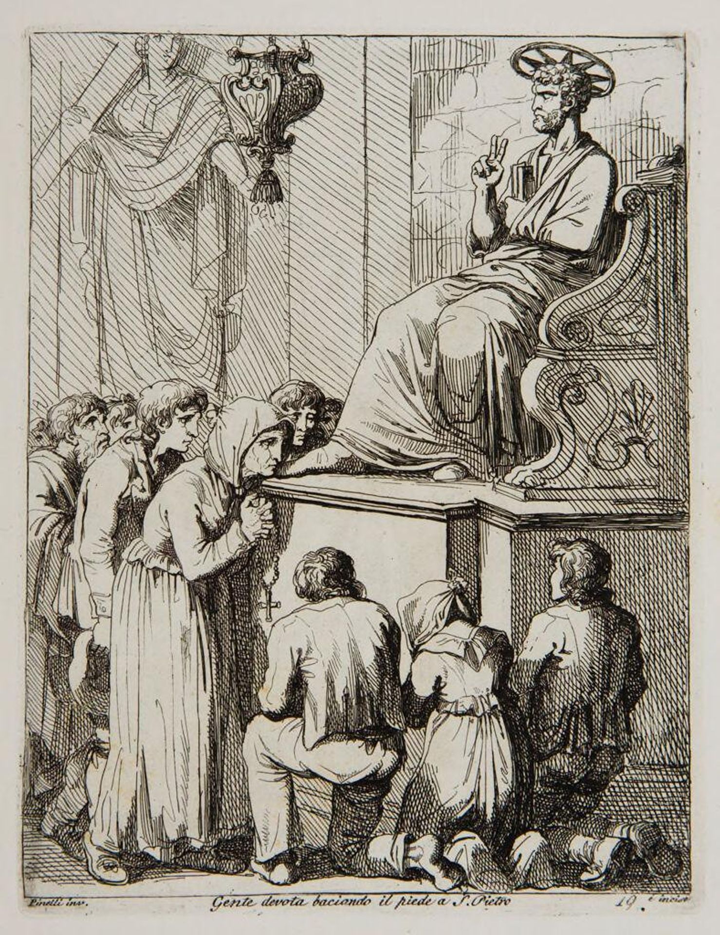 The Devoted Kissing the Feet of Saint Peter by Bartolomeo Pinelli
