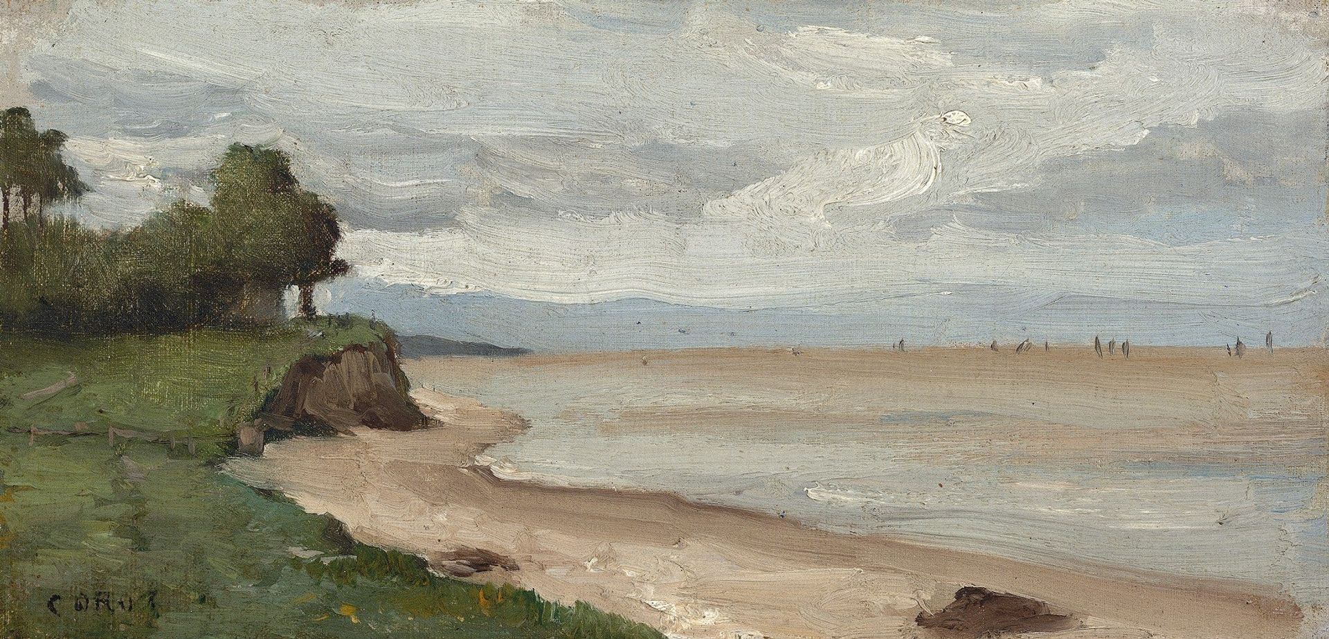 Beach near Etretat by Camille Corot