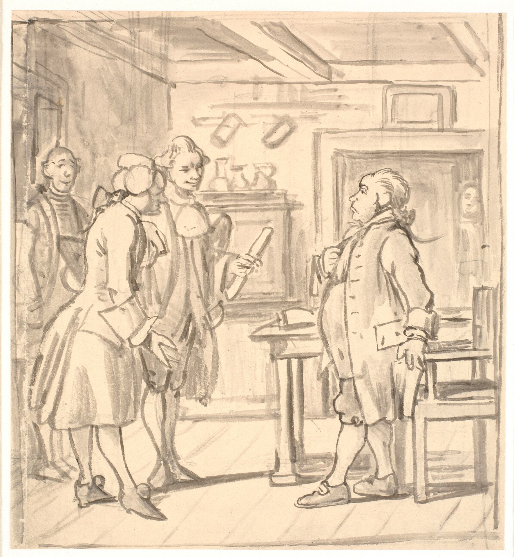 Rådsherrenes lykønsknings visit (Den politiske kandestøber) by Wilhelm Marstrand
