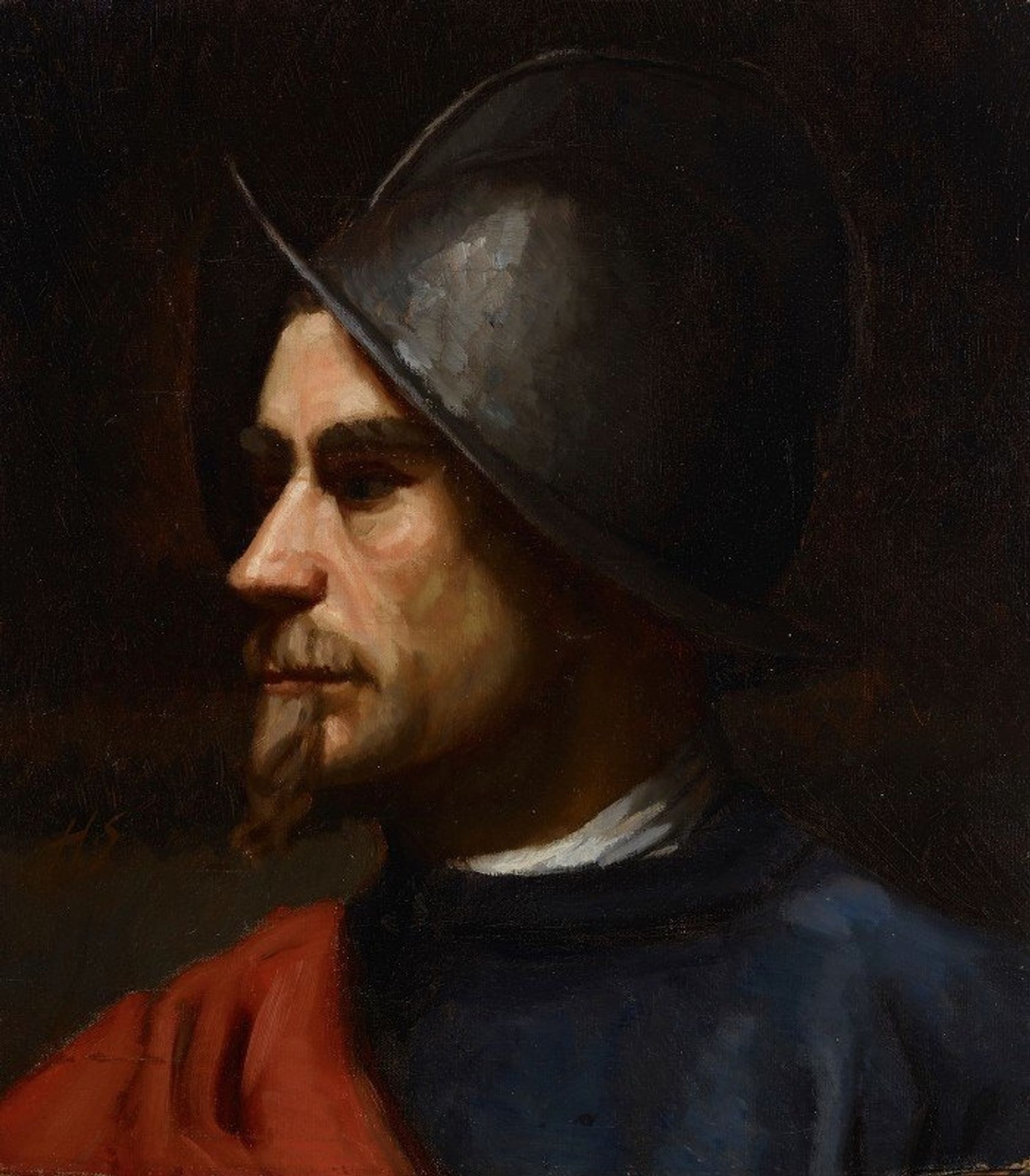 Warrior In Helmet by Helene Schjerfbeck