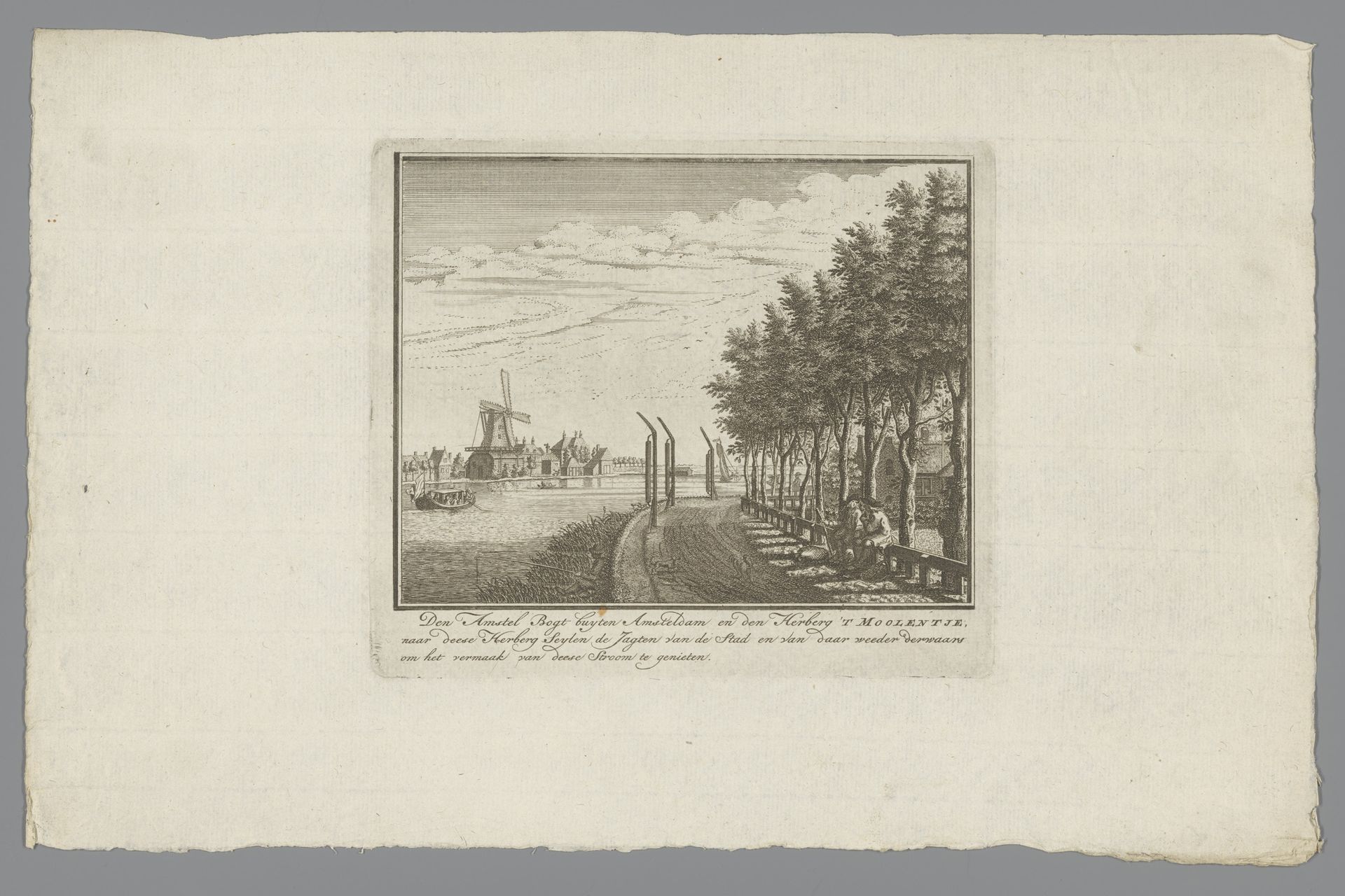 Gezicht op de Amstel bij herberg het Molentje by Jan Caspar Philips