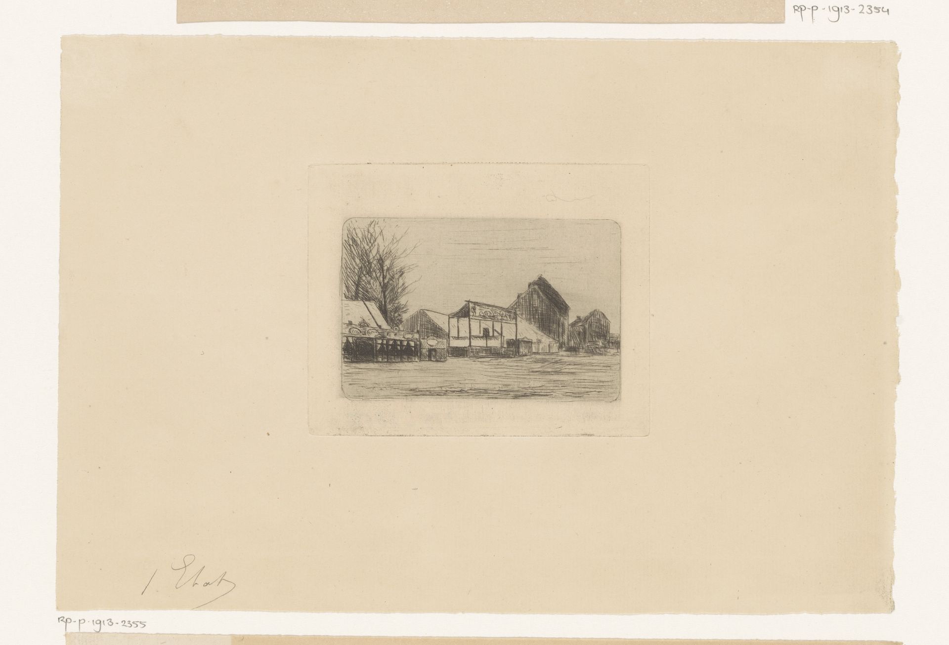 Muziektent en uitspanning bij een dorp by Paul Parmentier