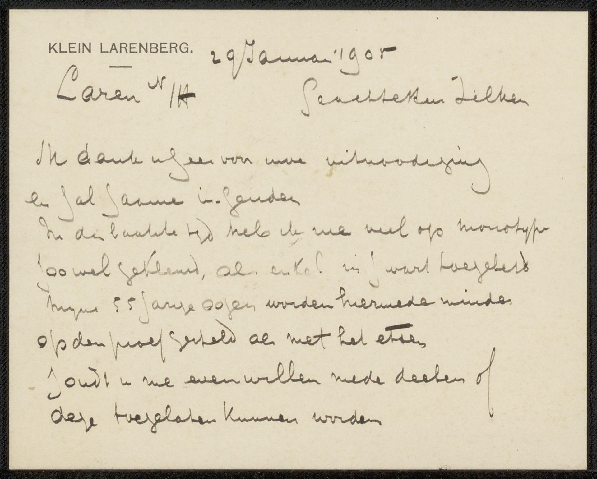 Brief aan Philip Zilcken by Elias Stark