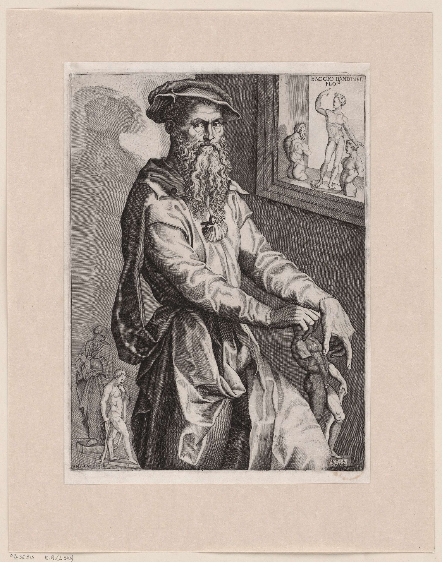 Portret van beeldhouwer Baccio Bandinelli by Nicolò della Casa