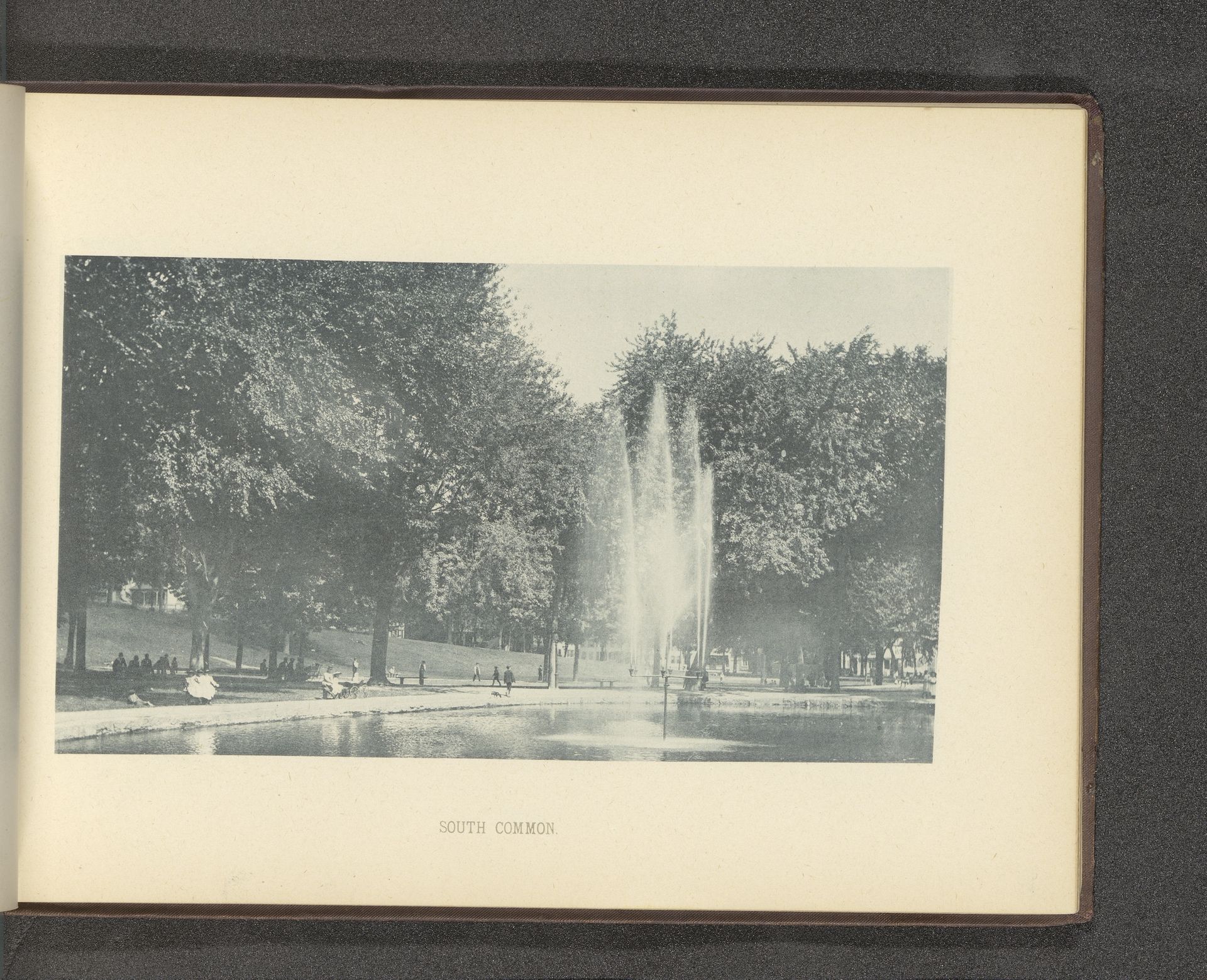 Gezicht op een park met vijver te Lowell by Anonymous