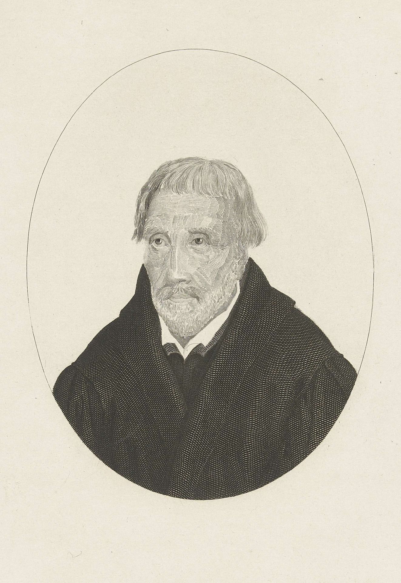 Mansbuste in ovaal by Henricus Wilhelmus Couwenberg