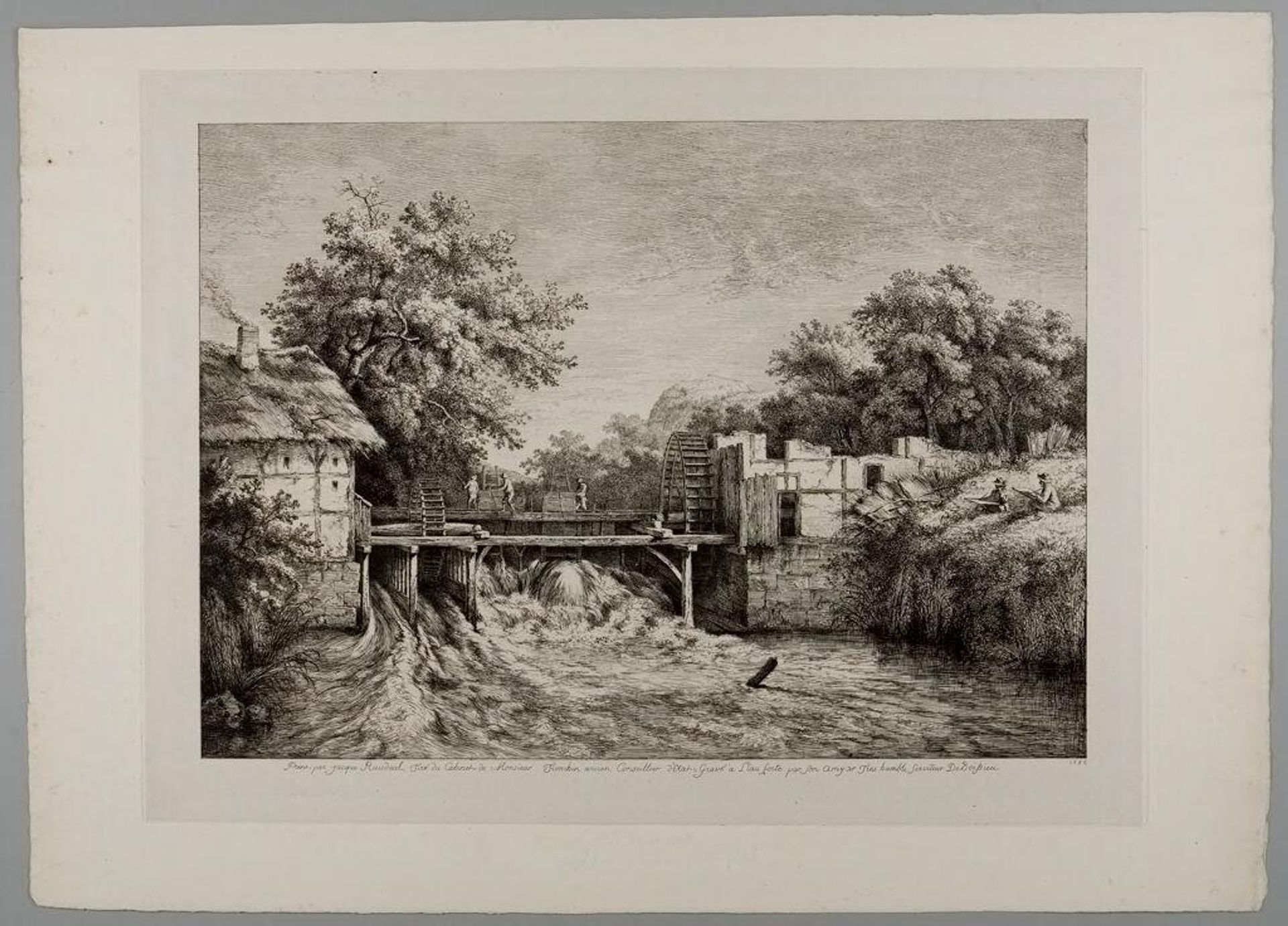 Mill with Two Draughtsmen on the Right by Jean Jacques de Boissieu