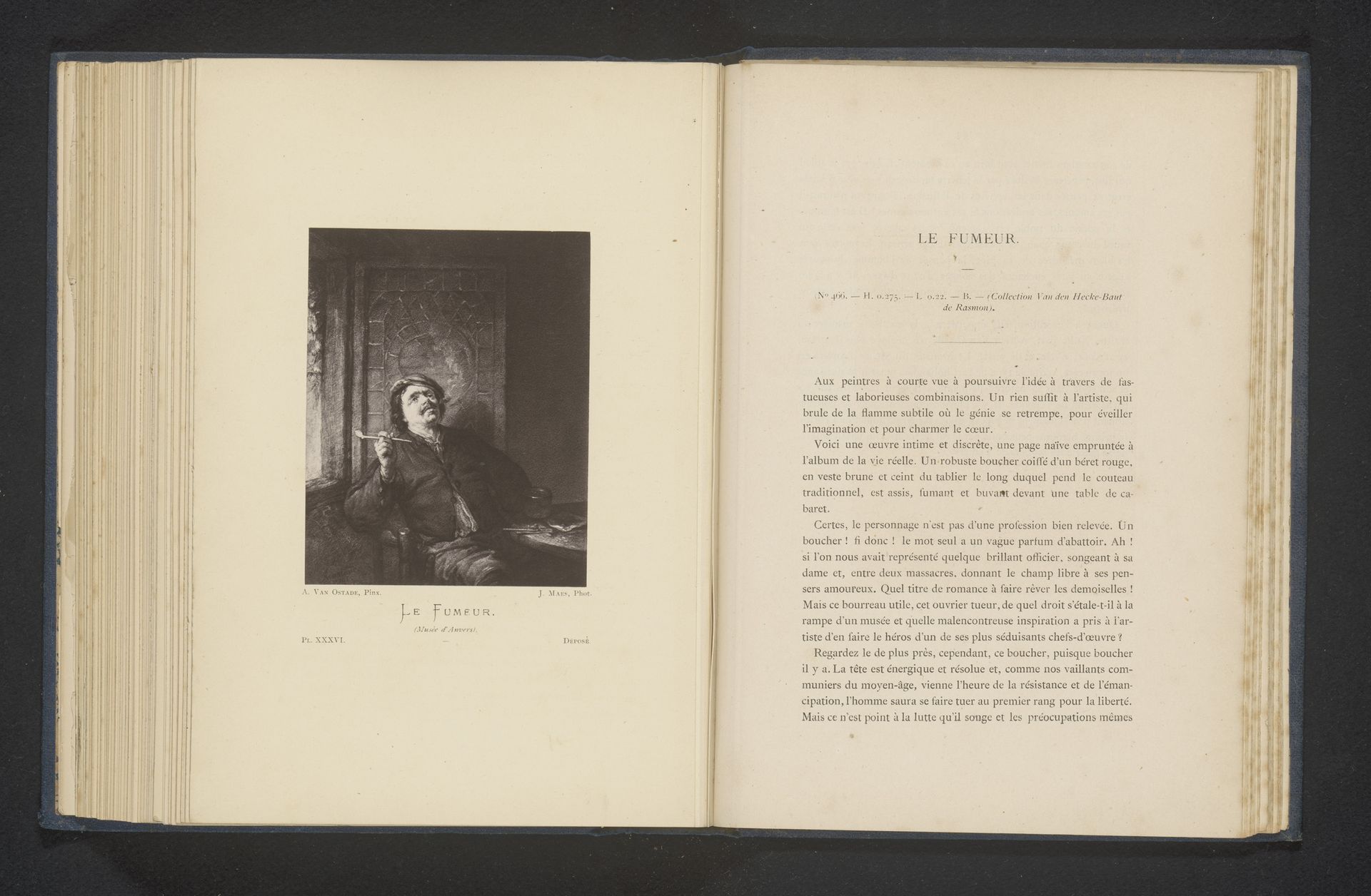 Reproductie van De roker door Adriaen van Ostade by Joseph Maes