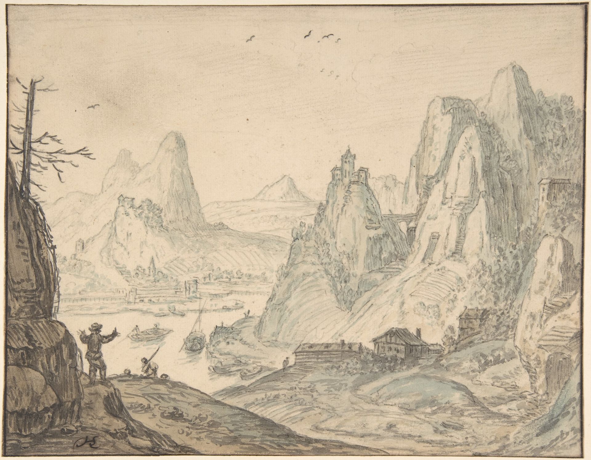 River Landscape with Mountains by Herman Saftleven II