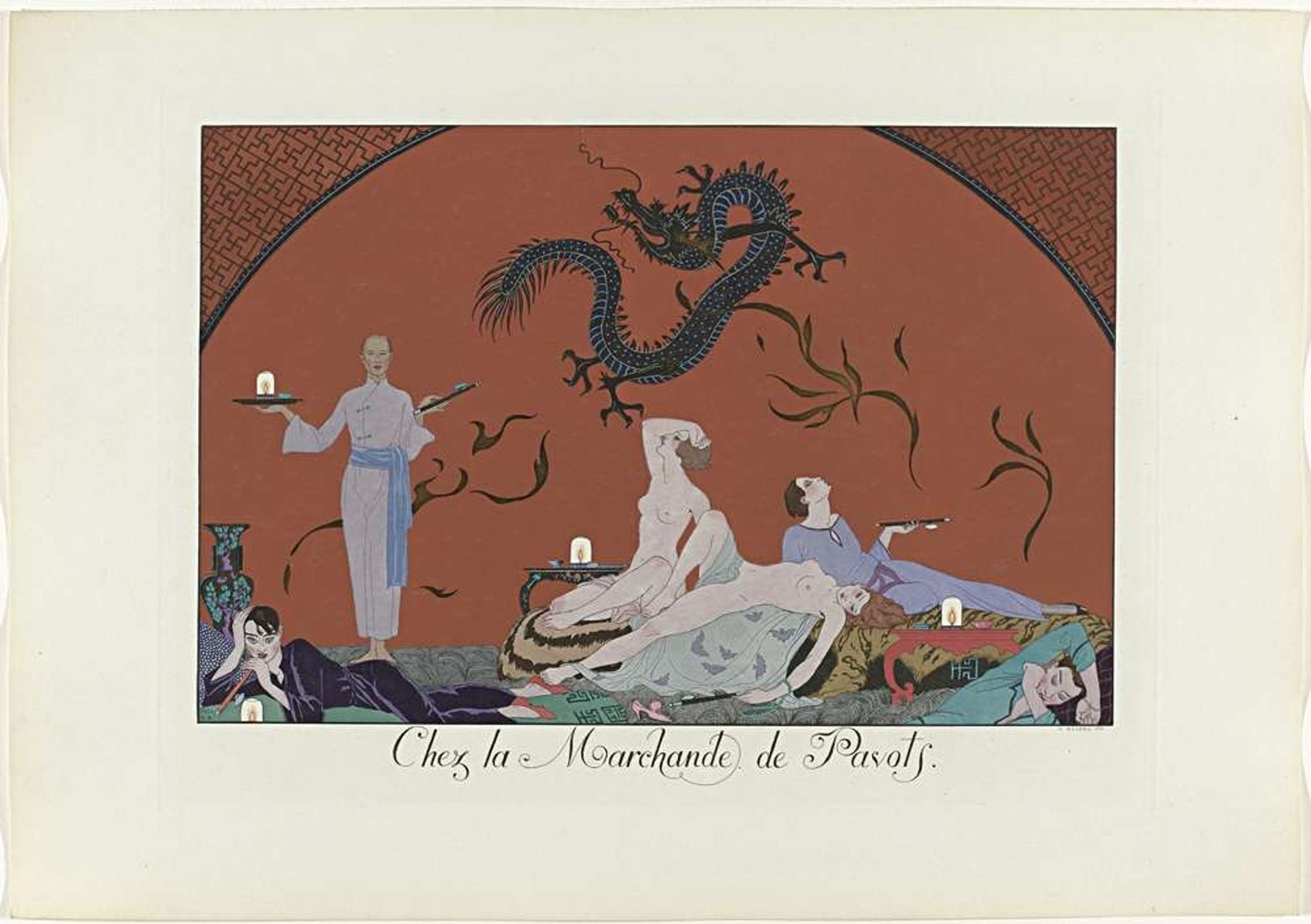 Le Bonheur du Jour ou Les Graces à la Mode: Chez la Marchande de Pavots. by Henri Reidel