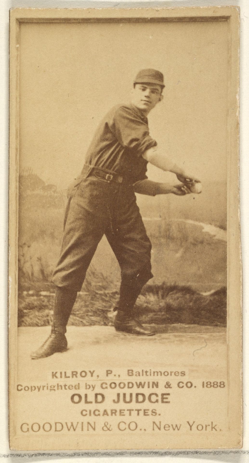 Kilroy, Pitcher, Baltimore Orioles, from the Old Judge series (N172) for Old Judge Cigarettes by Goodwin & Company