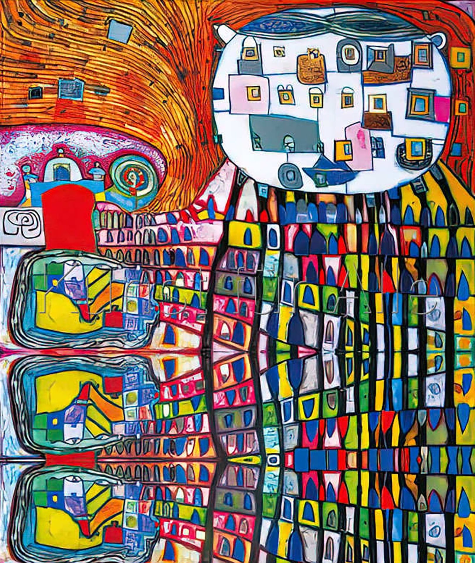 Hauskatze by Friedensreich Hundertwasser