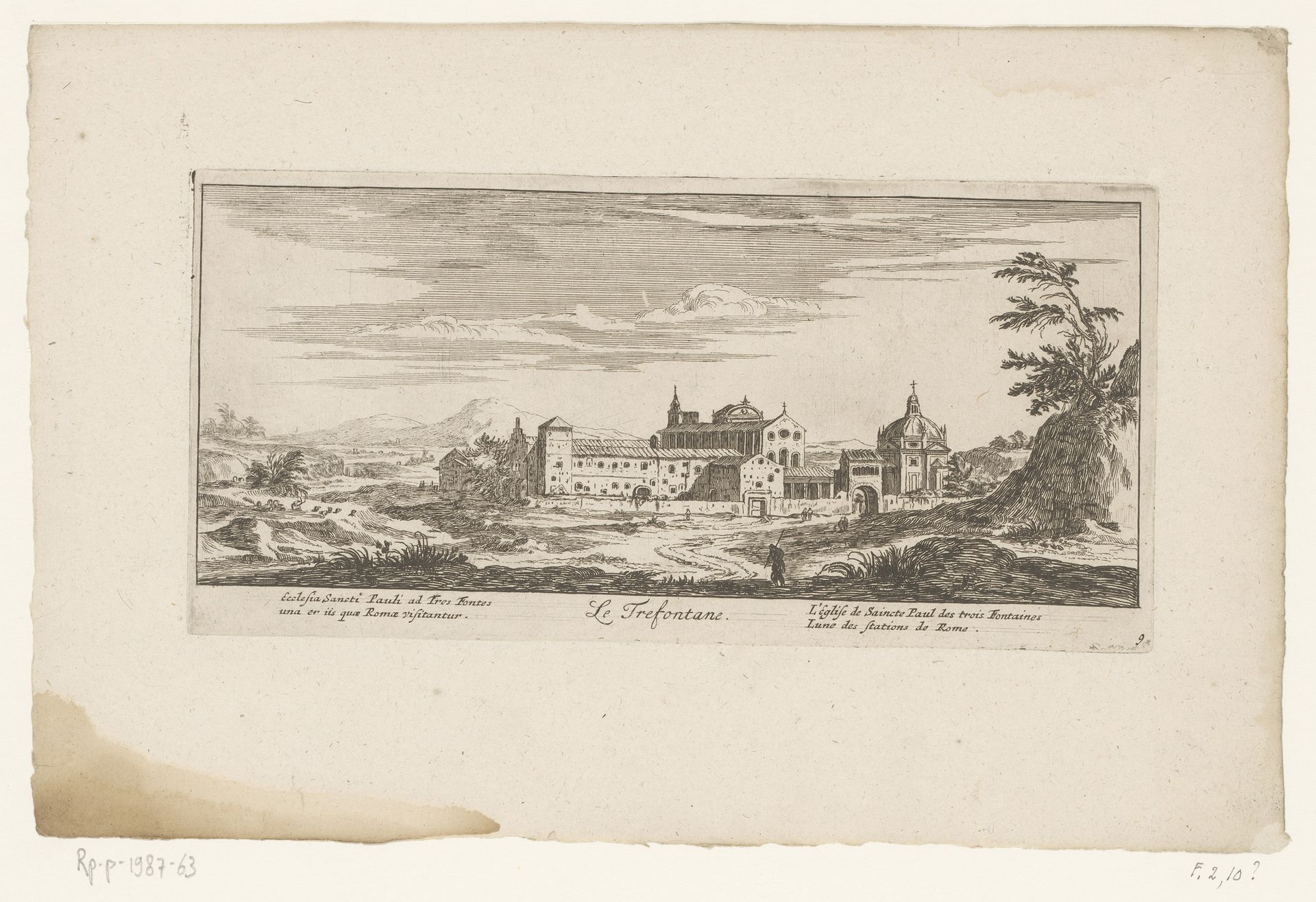 Gezicht op de Abdij Tre Fontane, te Rome by Anonymous