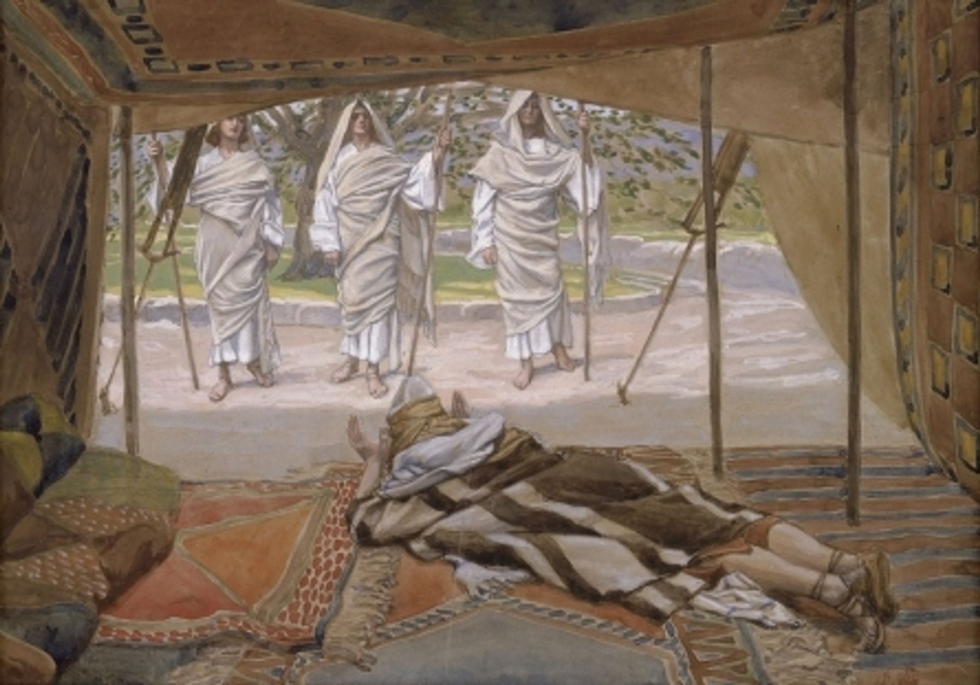 Abraham and the Three Angels by James Tissot